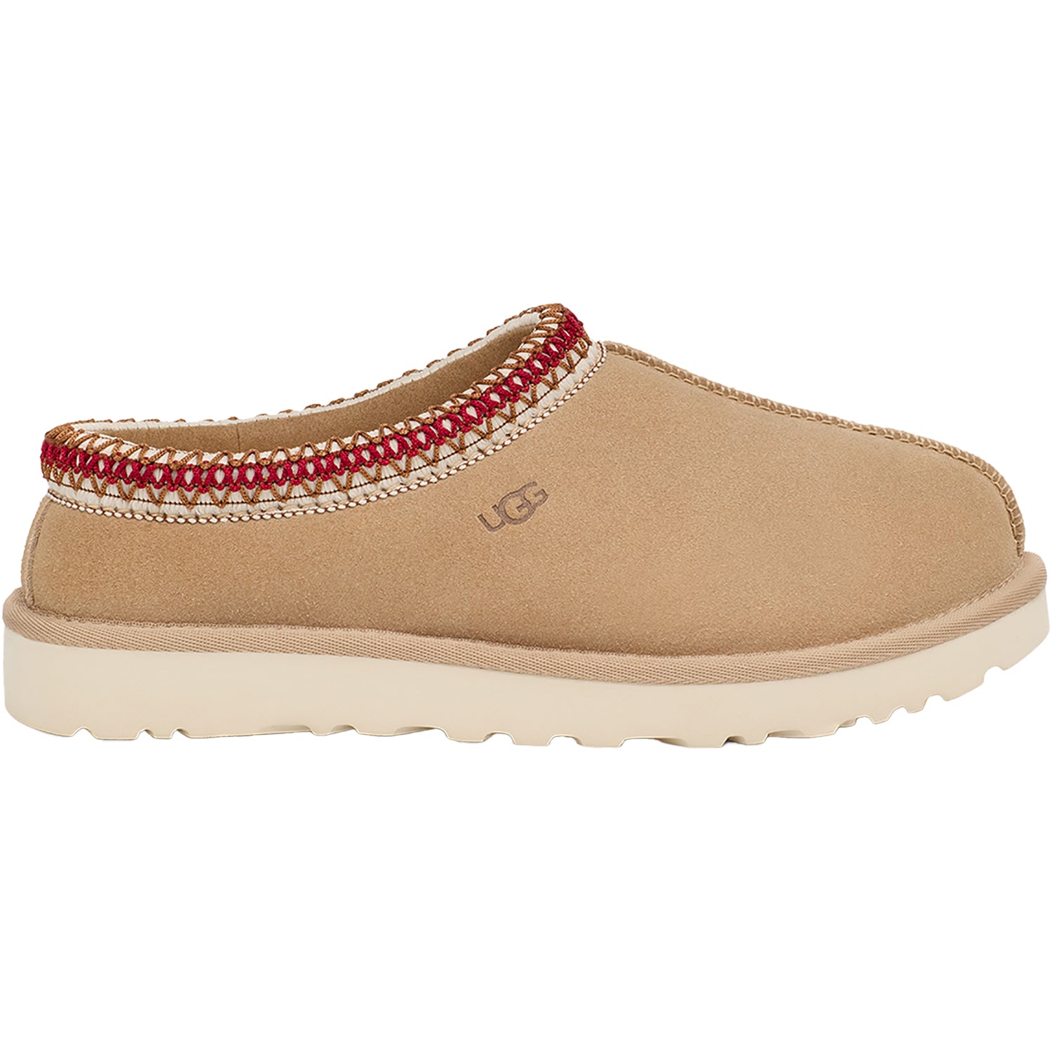 Womens Ugg Women's UGG Tasman Sand/Dark Cherry Suede Sand/Dark Cherry Suede