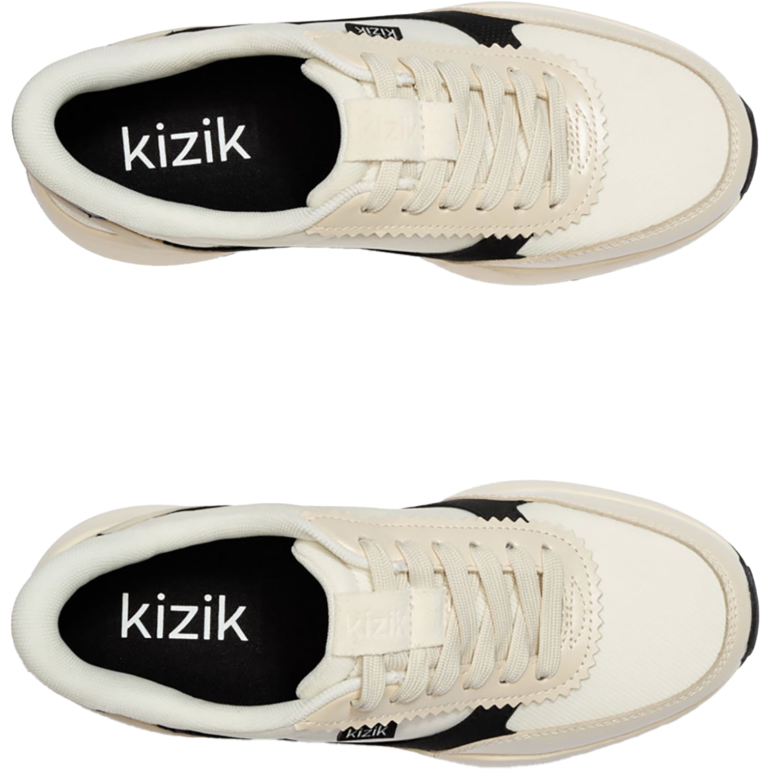 Womens Kizik Women's Kizik Paris Pristine/Black Leather Pristine/Black Leather