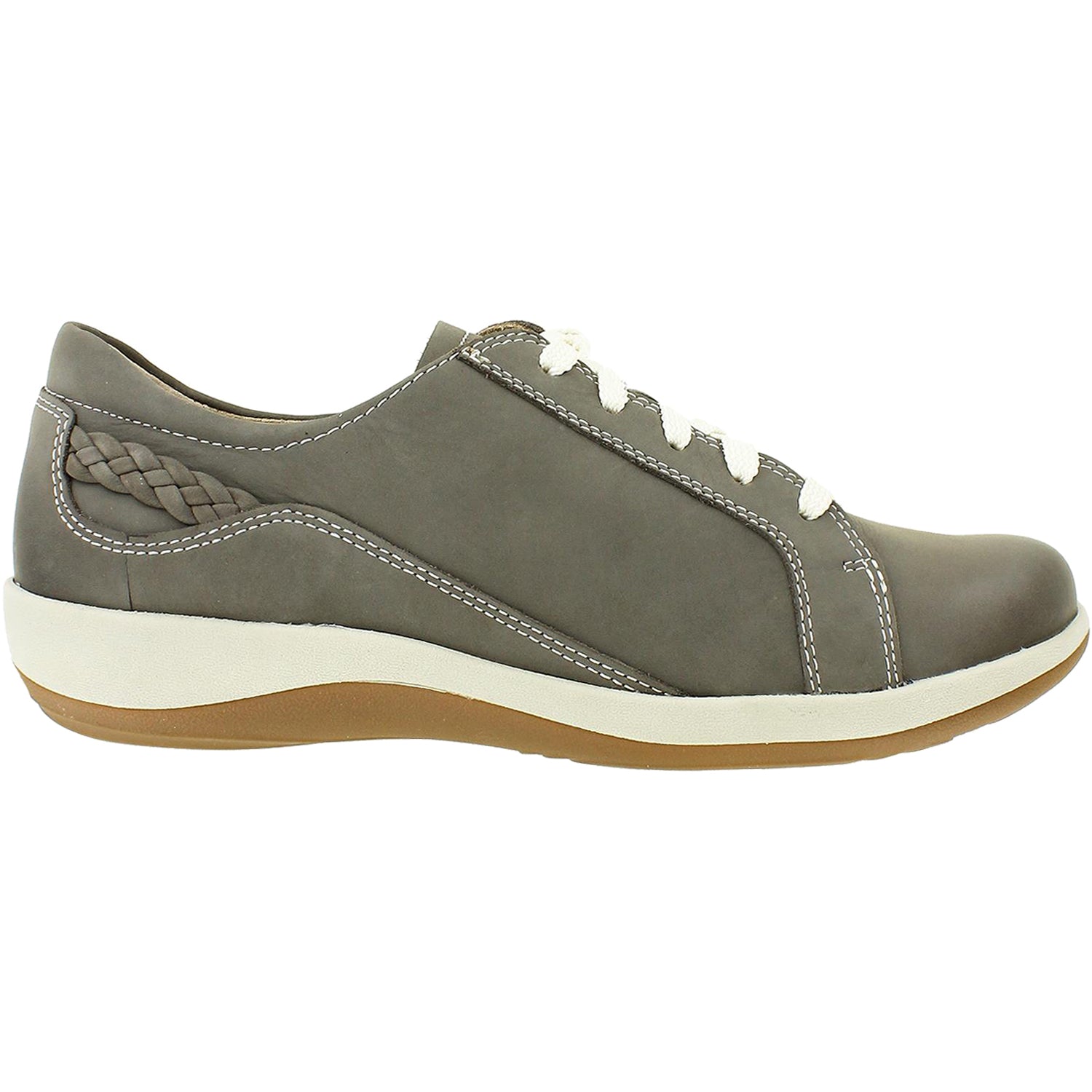 Womens Aetrex Women's Aetrex Dana Warm Grey Leather Warm Grey Leather