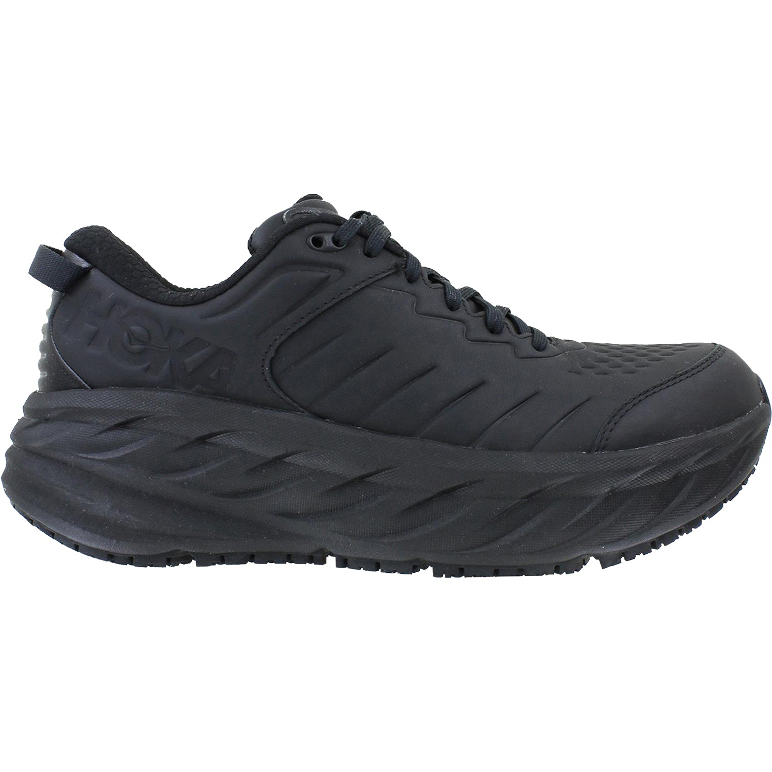 Womens Hoka one one Women's Hoka Bondi SR Black Leather Black Leather