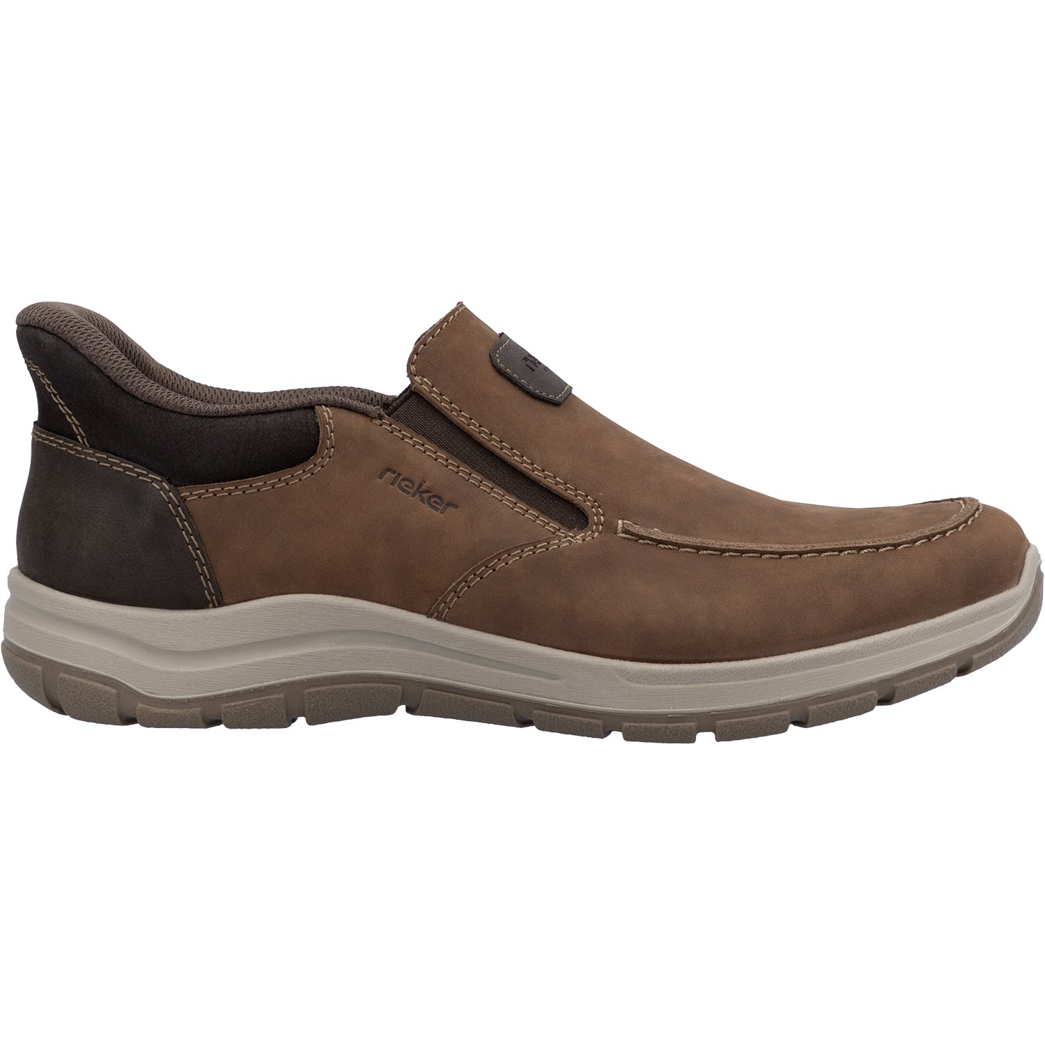 Mens Rieker Men's Rieker 03655-24 Hands-Free Slip-On Brown Leather Brown Leather