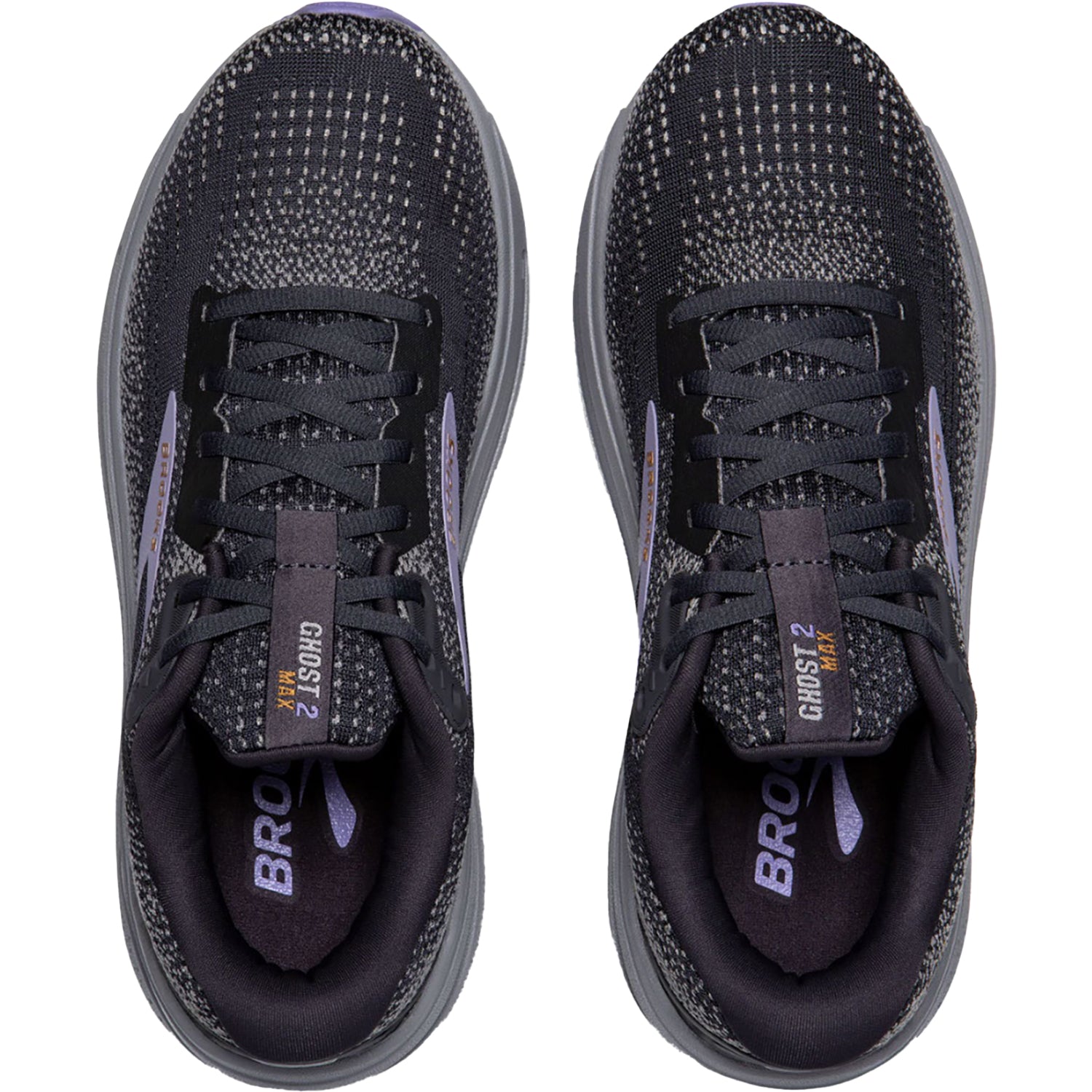 Womens Brooks Women's Brooks Ghost Max 2 Ebony/Sweet Lavender/Alloy Mesh Ebony/Sweet Lavender/Alloy