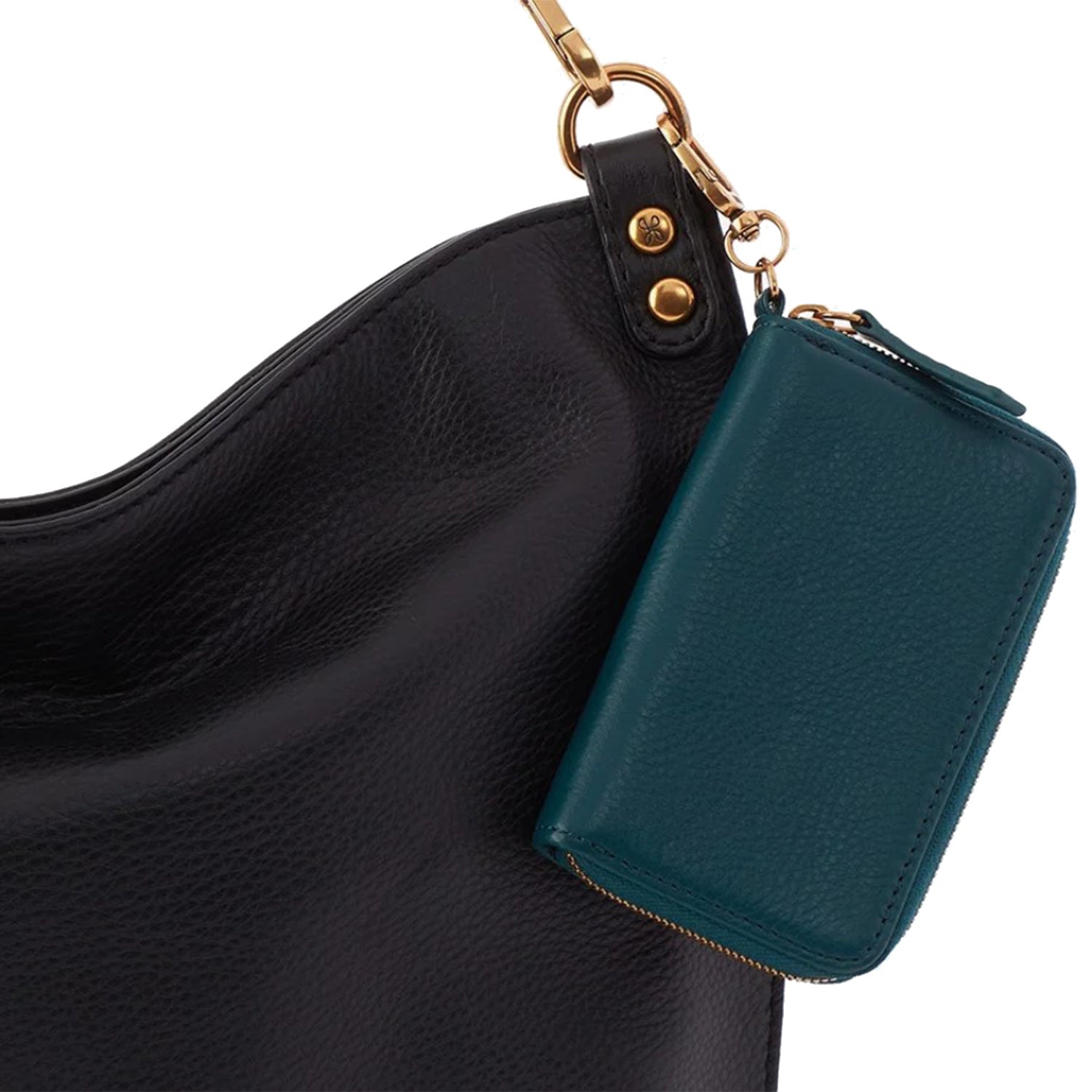 Womens Hobo Hobo International Move Clip Wallet Pebbled Midnight Teal Pebbled Midnight Teal