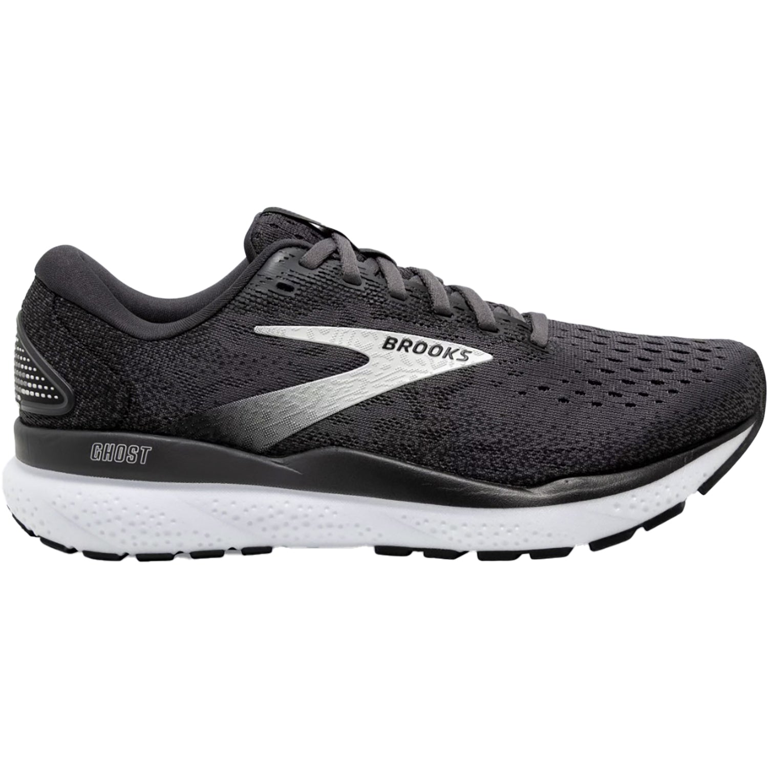 Womens Brooks Women's Brooks Ghost 16 Black/Grey/White Mesh Black/Grey/White Mesh
