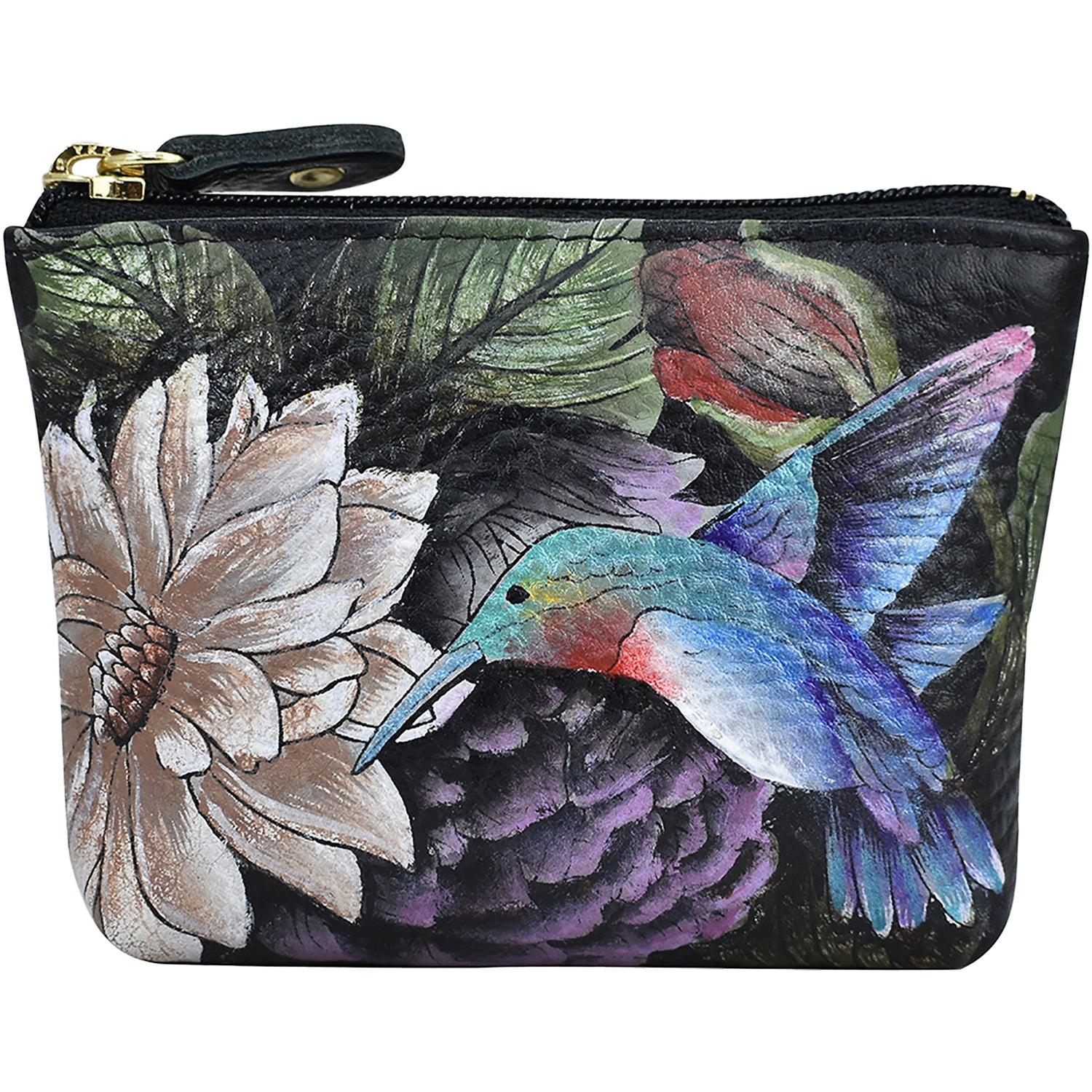 Womens Anuschka Anuschka Coin Pouch Hummingbird Heaven Leather Hummingbird Heaven Leather