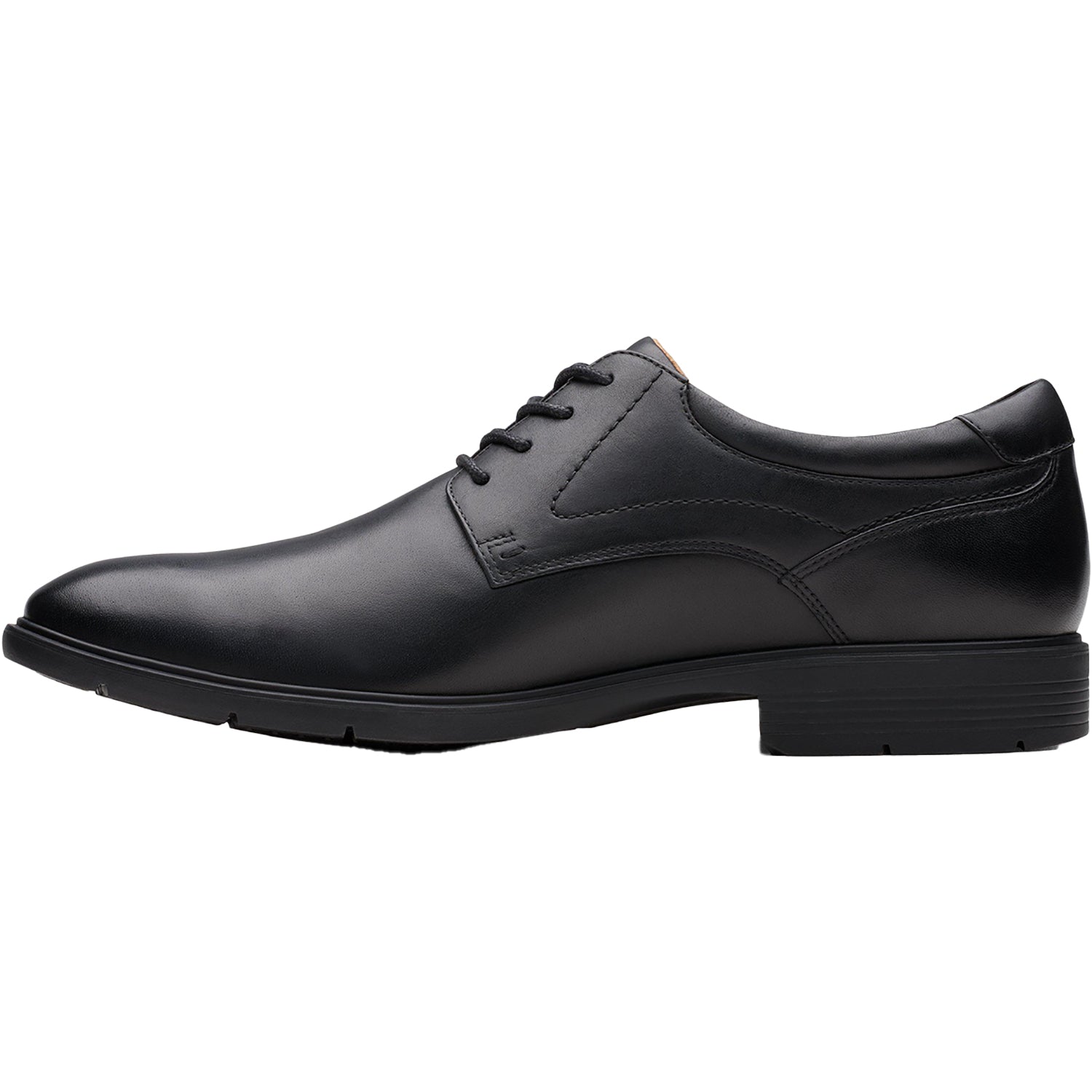 Mens Clarks Men's Clarks Eldredge Plain Black Leather Black Leather