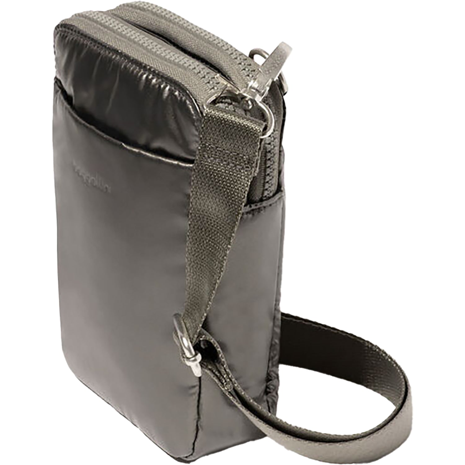 Womens Baggallini Baggallini Modern Take Two RFID Crossbody Gunmetal Puff Nylon Gunmetal Puff