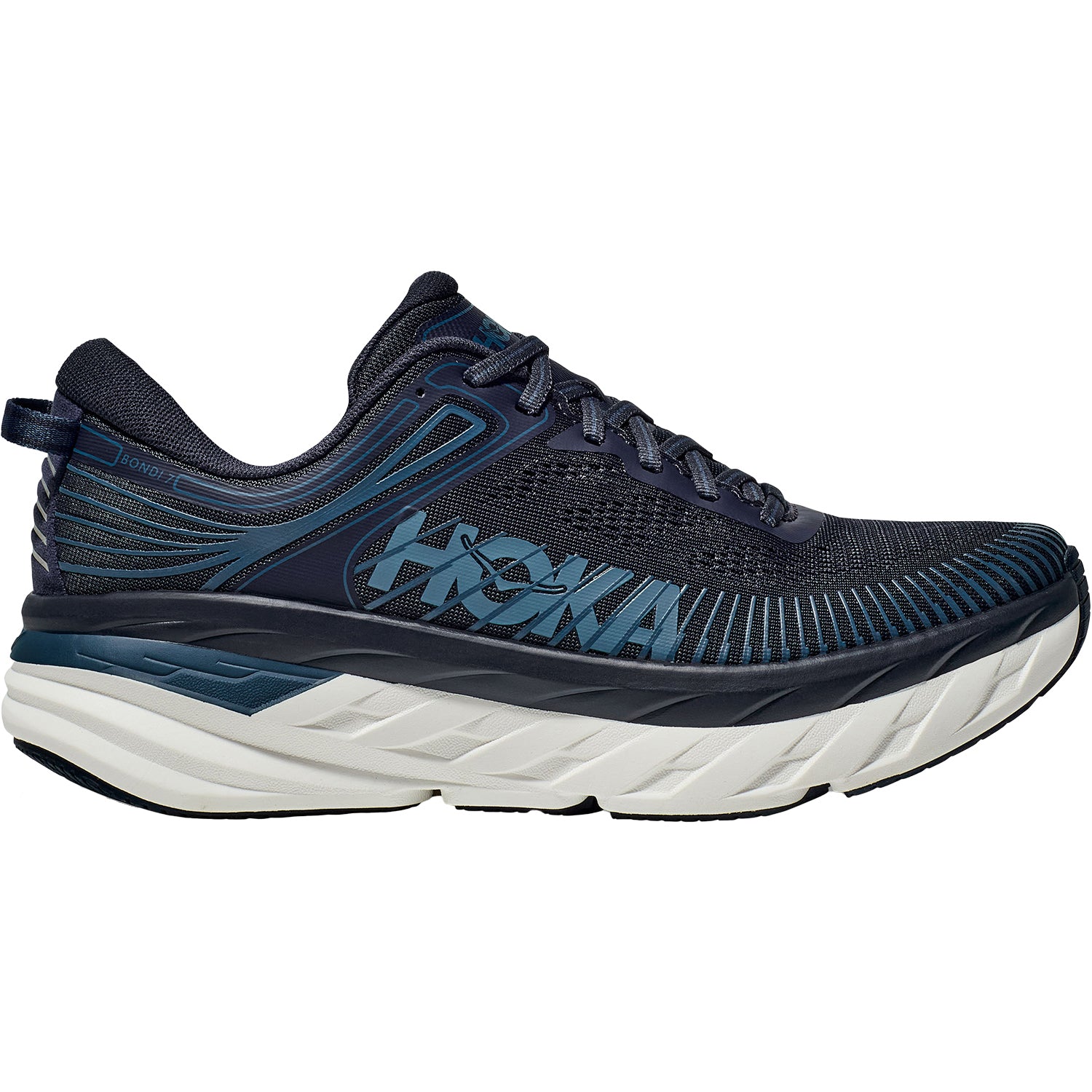 Mens Hoka one one Men's Hoka Bondi 7 Outerspace/White Mesh OuterSpace/White Mesh