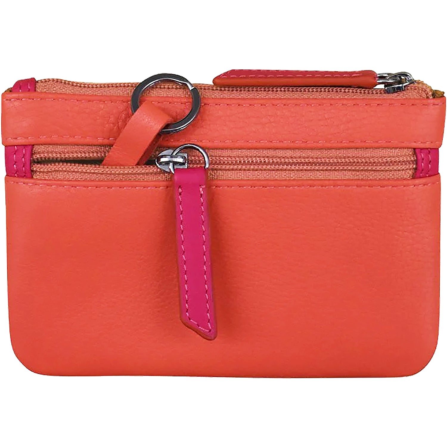 Womens Ili new york ili New York Coin Holder with Key Ring Sunset Multi Leather Sunset Multi Leather
