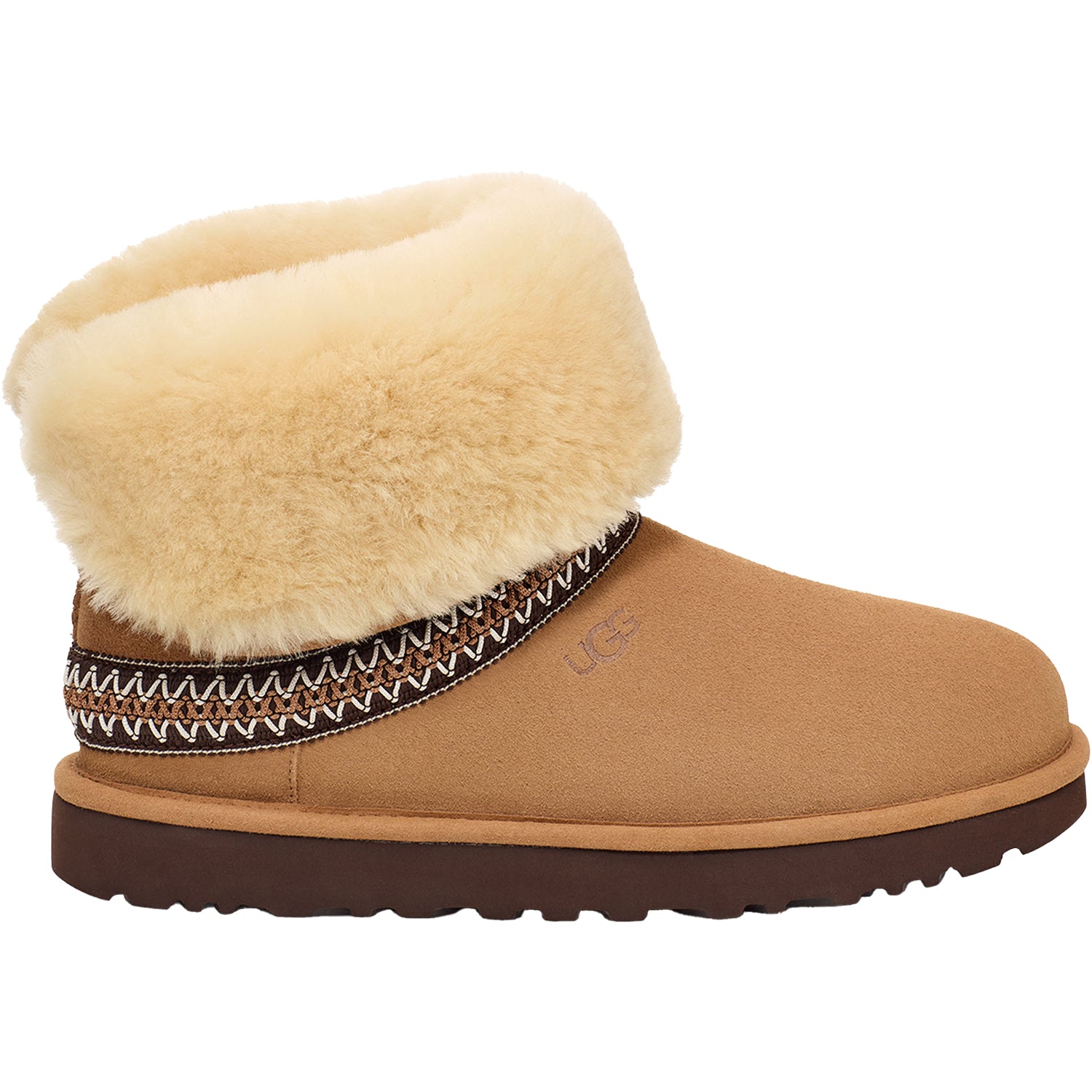 Womens Ugg Women's UGG Classic Short Crescent Chestnut Suede Chestnut Suede