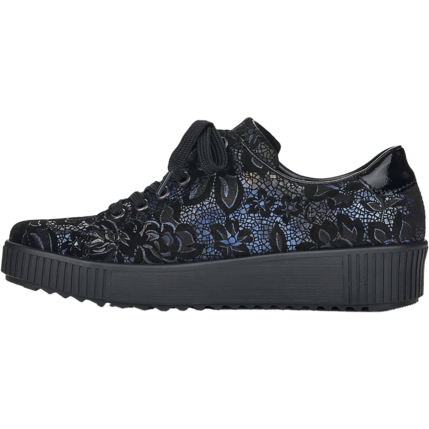 Womens Rieker Women's Rieker M6404-14 Gesa 04 Navy/Schwarz Faux Leather Navy/Schwarz
