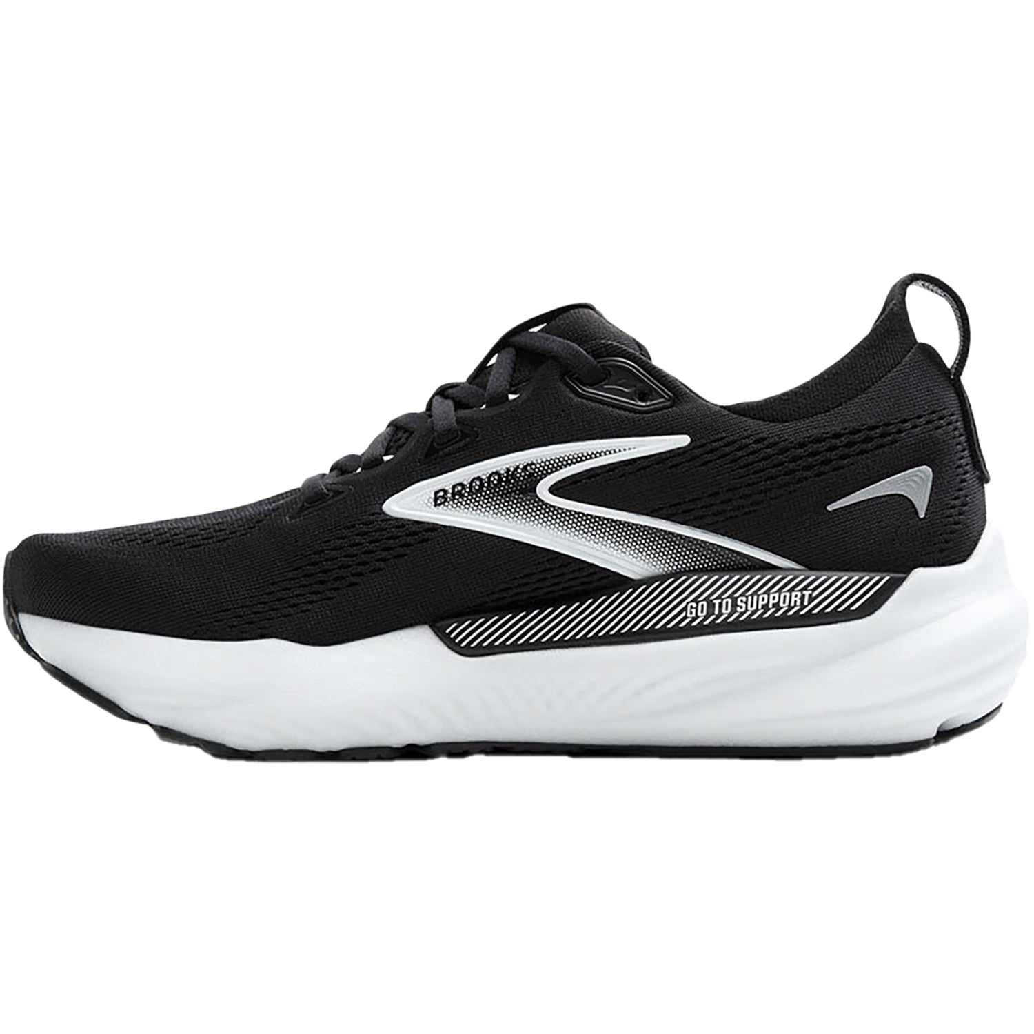 Womens Brooks Women's Brooks Glycerin GTS 22 Black/Grey/White Mesh Black/Grey/White Mesh