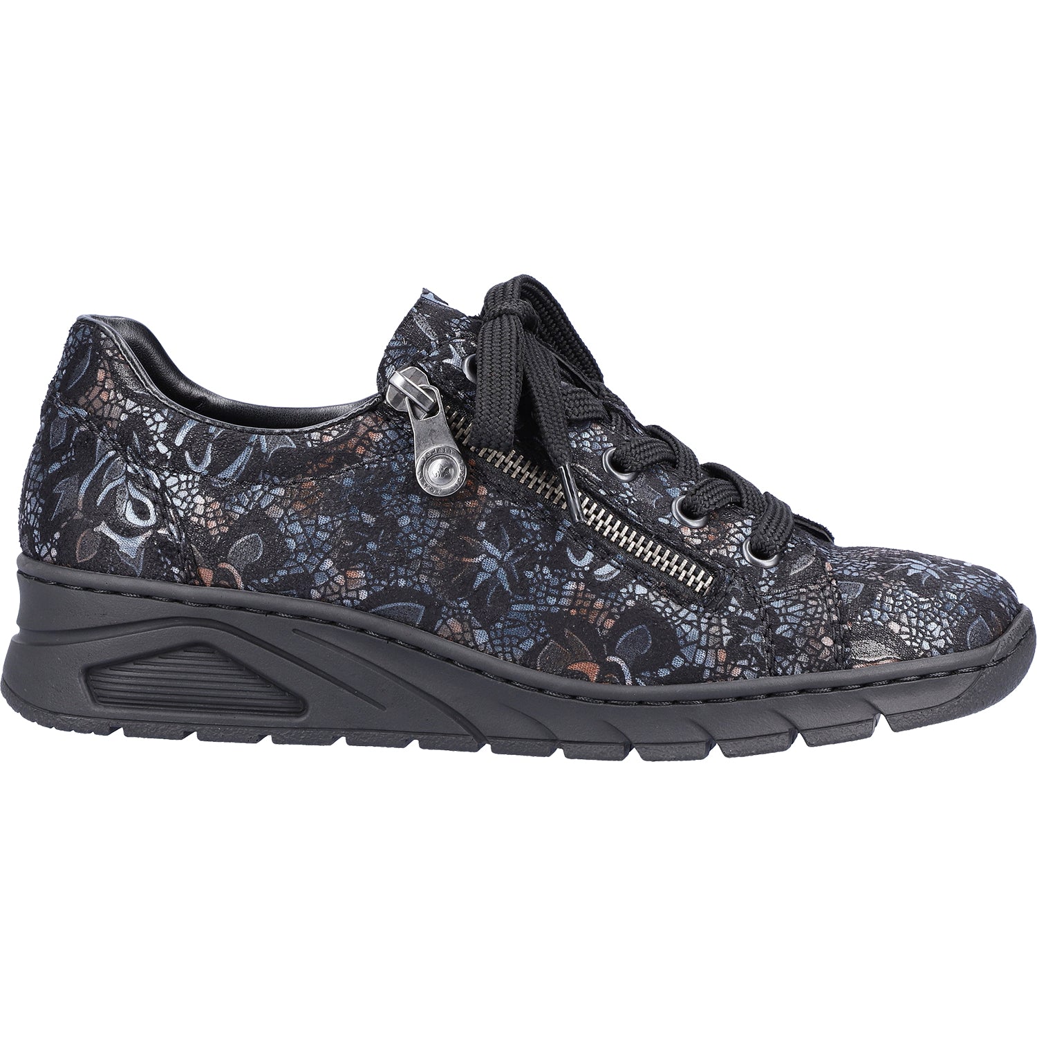 Womens Rieker Women's Rieker N3302-90 Doris 02 Rose Black Synthetic Rose Black Synthetic