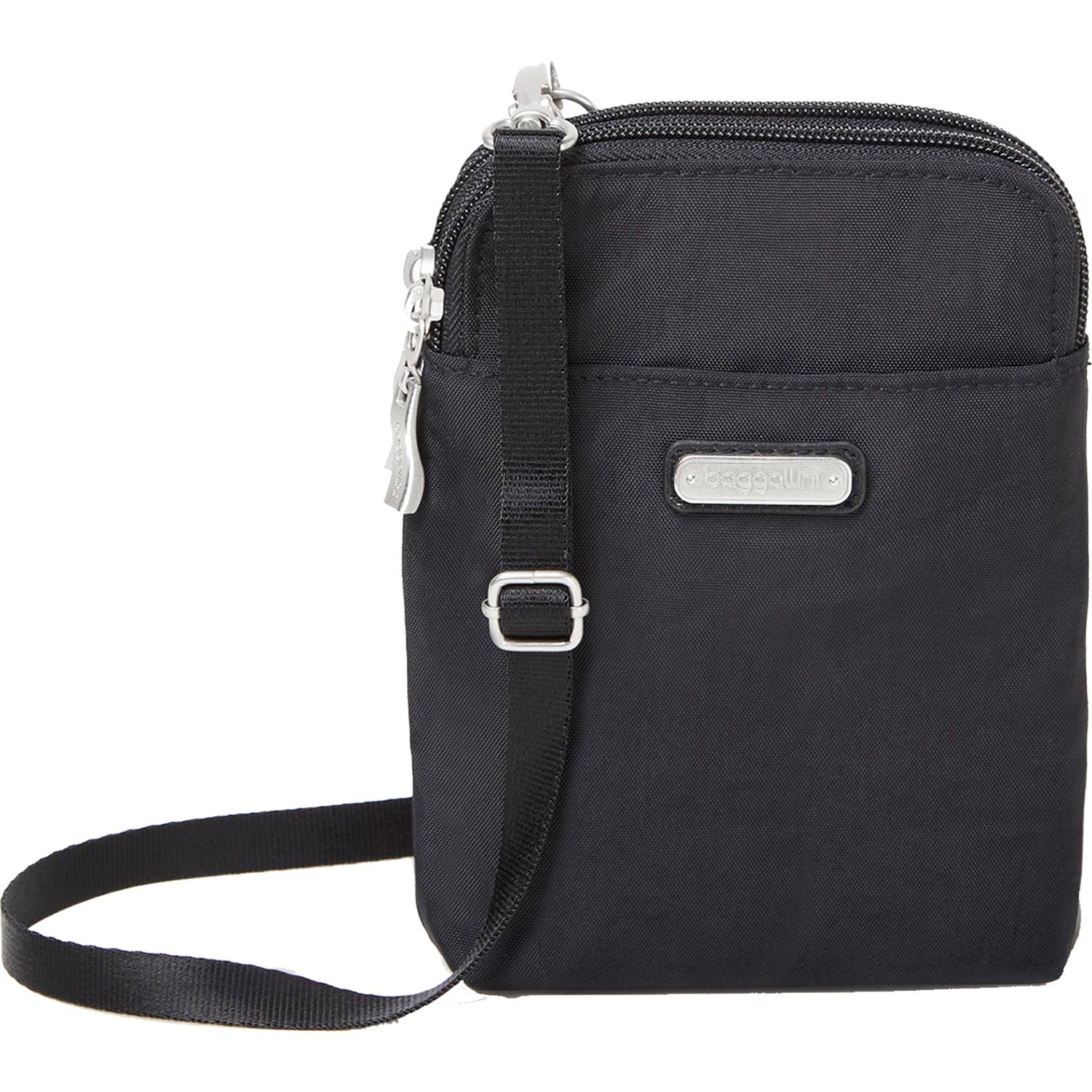 Womens Baggallini Baggallini Take Two RFID Bryant Crossbody Black Nylon Black Nylon