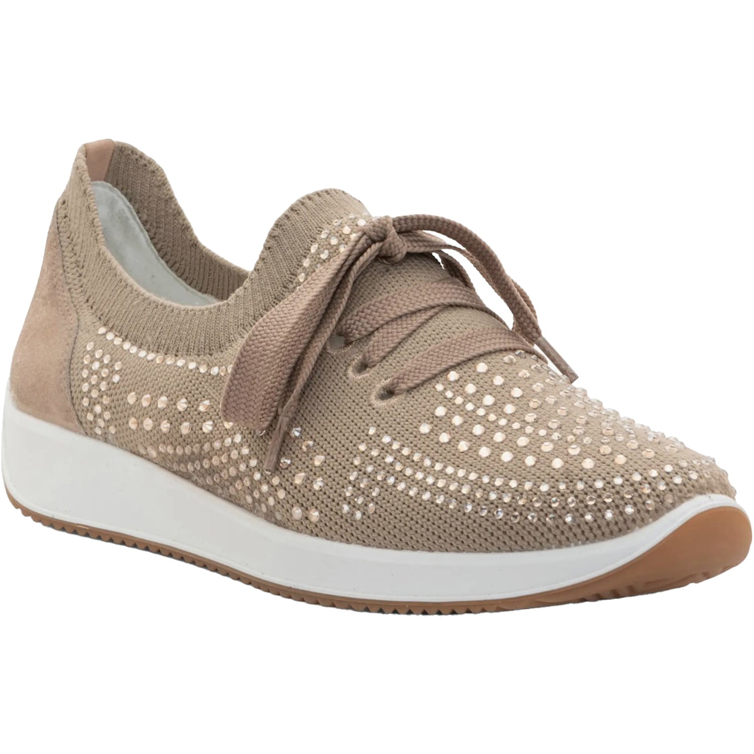 Womens Ara shoes Women's Ara Shoes Lisbon Lace Sand Wovenstretch With Sparkle Sand