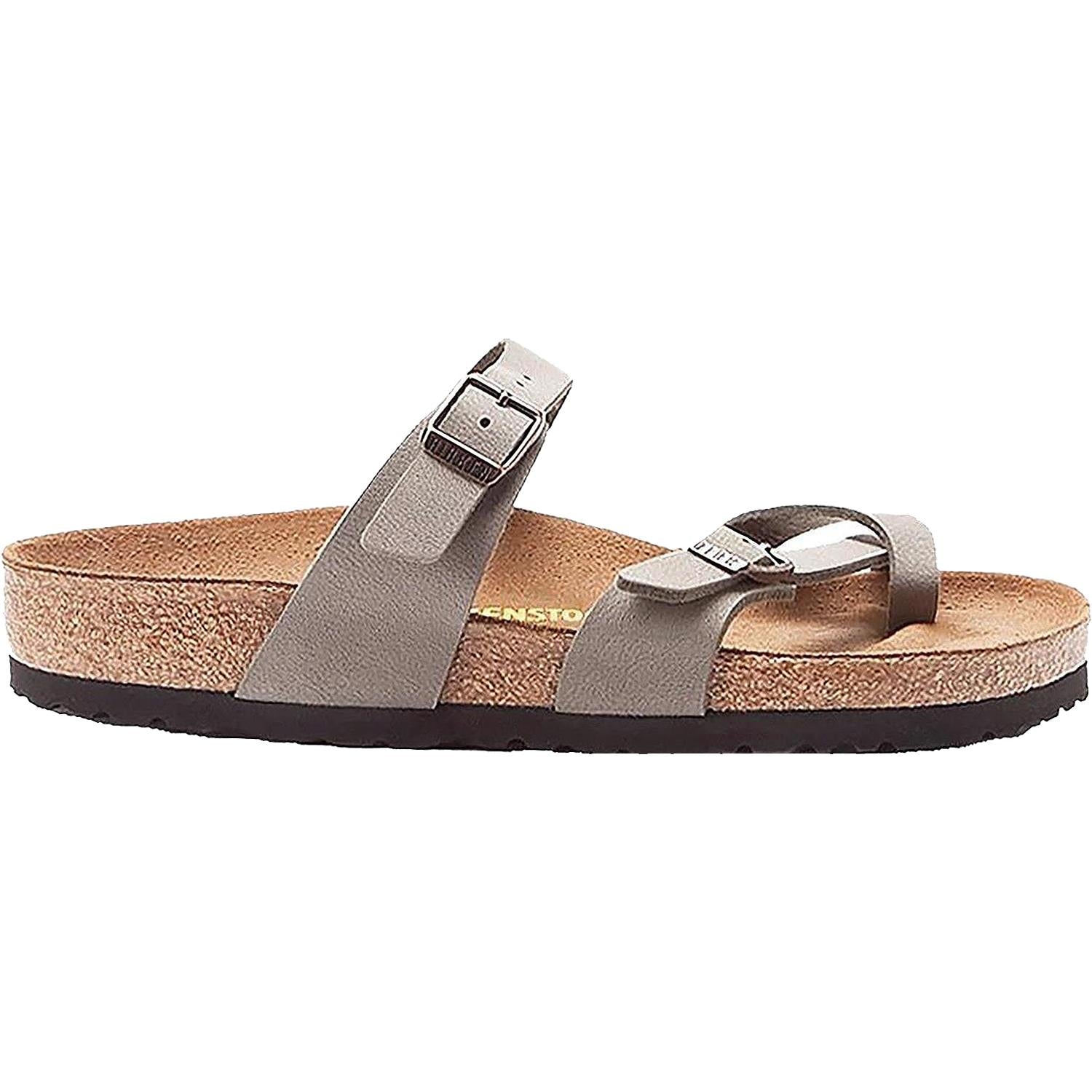 Womens Birkenstock Women's Birkenstock Mayari Stone Birkibuc Stone Birkibuc
