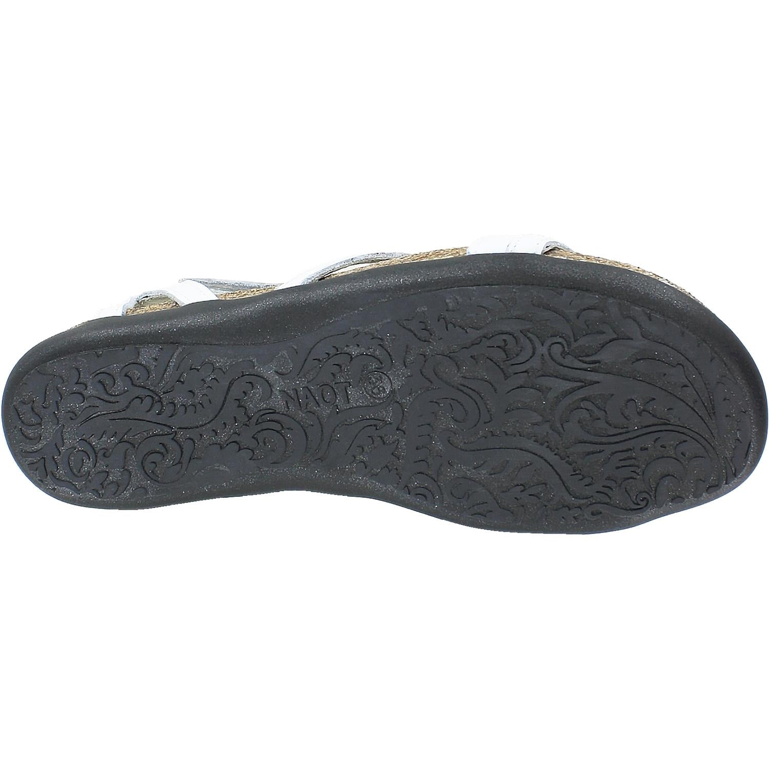 Womens Naot Women's Naot Tamara White Leather W/Silver Rivets White Leather W/Silver Rivets