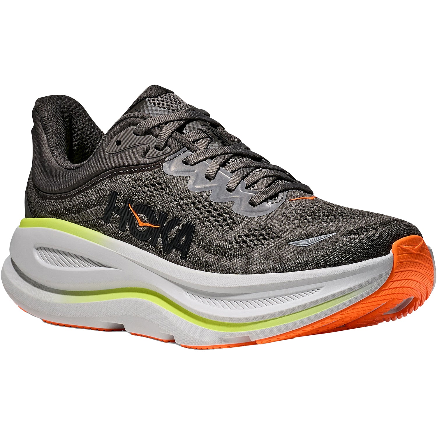 Mens Hoka one one Men's Hoka Bondi 9 Asphalt Grey/Gravel Mesh Asphalt Grey/Gravel Mesh