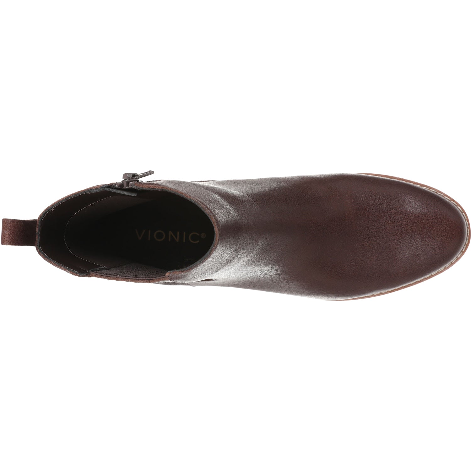 Womens Vionic Women's Vionic Aria Water Resistant Dark Brown Leather Dark Brown Leather