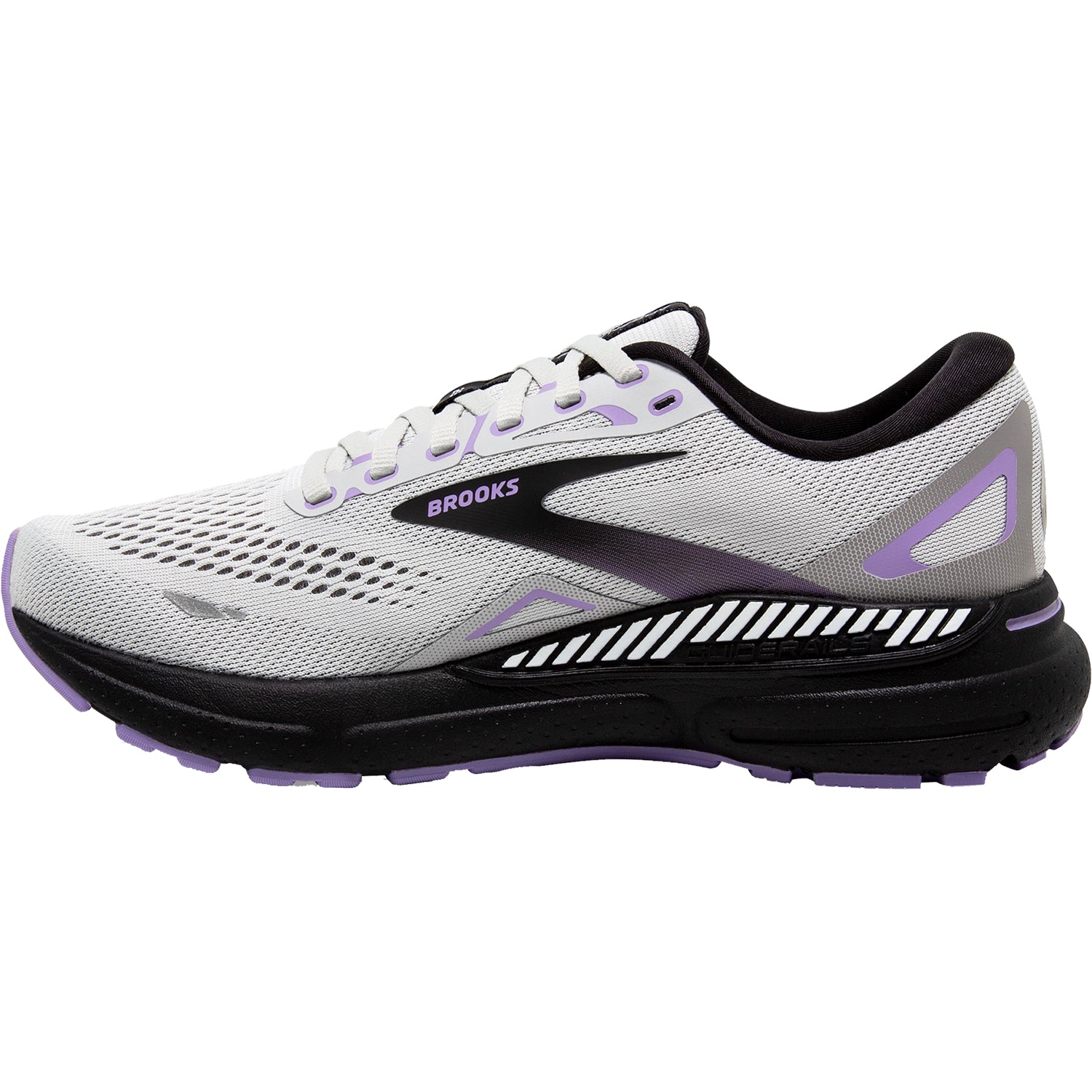 Womens Brooks Women's Brooks Adrenaline GTS 23 Grey/Black/Purple Mesh Grey/Black/Purple Mesh