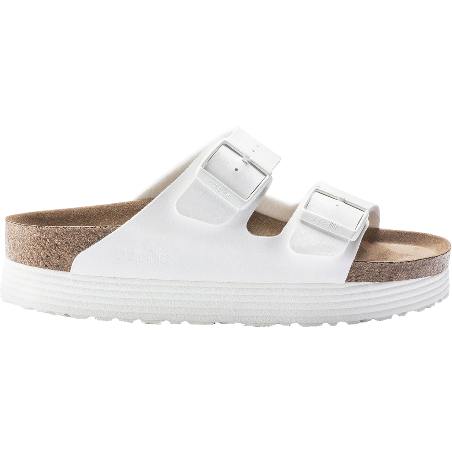 Womens Birkenstock Women's Birkenstock Papillio Arizona Platform Vegan White Birko-Flor White Birko-Flor