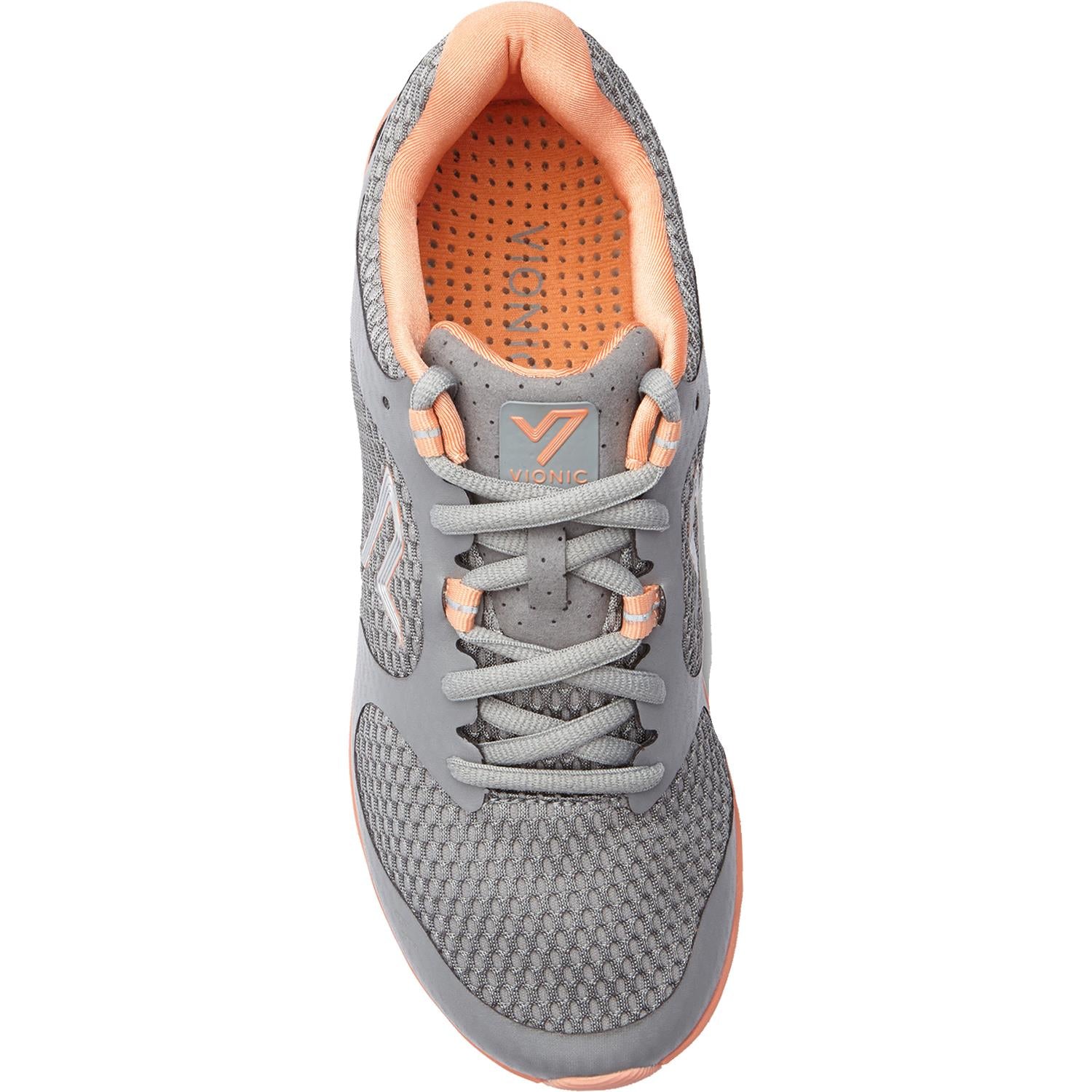 Womens Vionic Women's Vionic Elation 1.0 Grey/Coral Synthetic Mesh Grey/Coral Synthetic Mesh