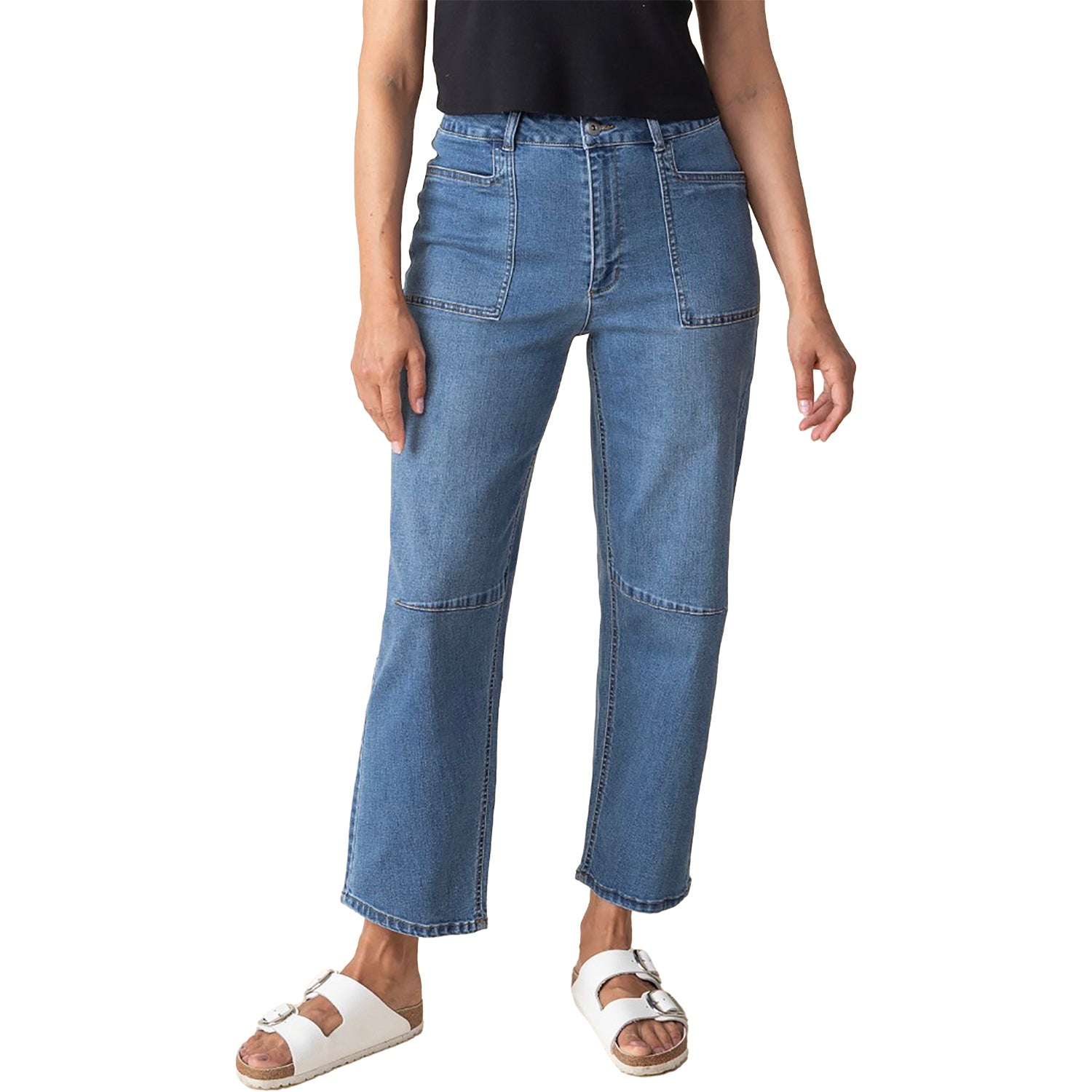Womens Habitat Women's Habitat Stretch Denim Barrel Leg Medium Denim Medium Denim