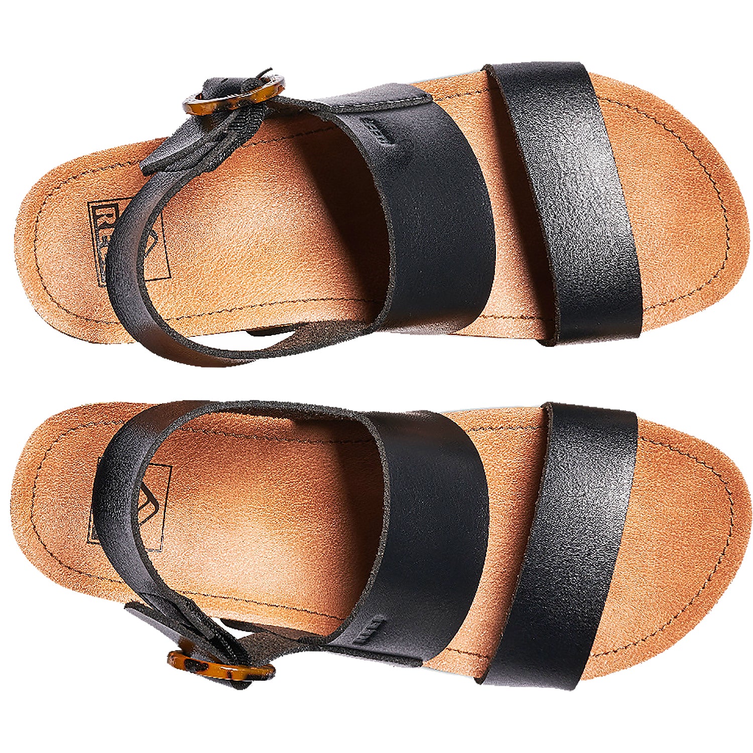 Womens Reef Women's Reef Vista Hi Buckle Black/Tan Synthetic Black/Tan Synthetic
