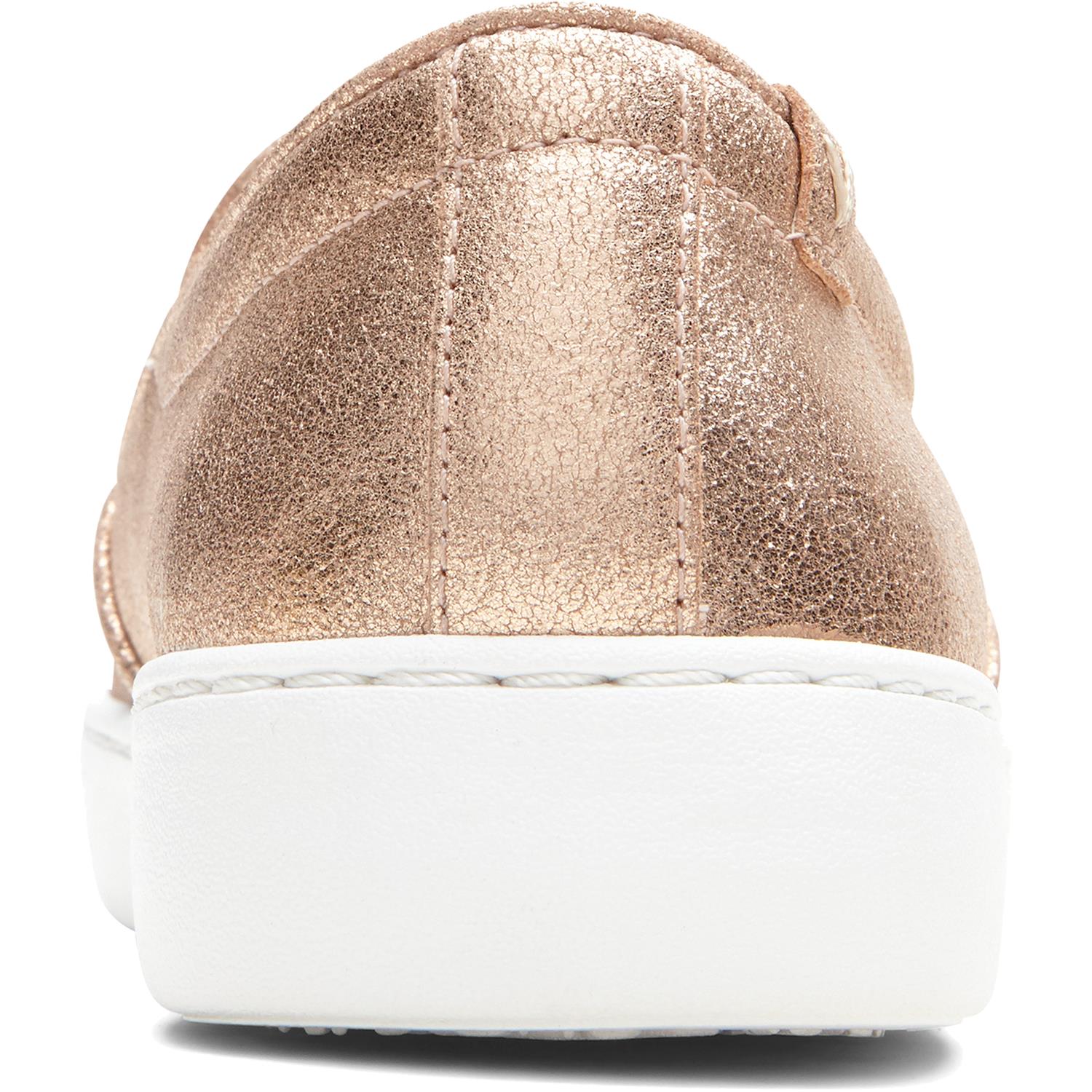 Womens Vionic Women's Vionic Avery Pro Non-Slip Rose Gold Metallic Suede Rose Gold Metallic Suede