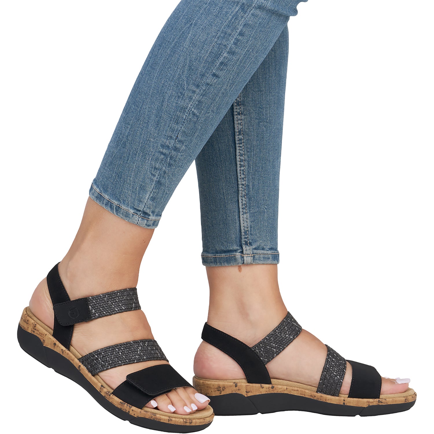 Womens Remonte Women's Remonte R6861-02 Black Woven Stretch Black Woven Stretch