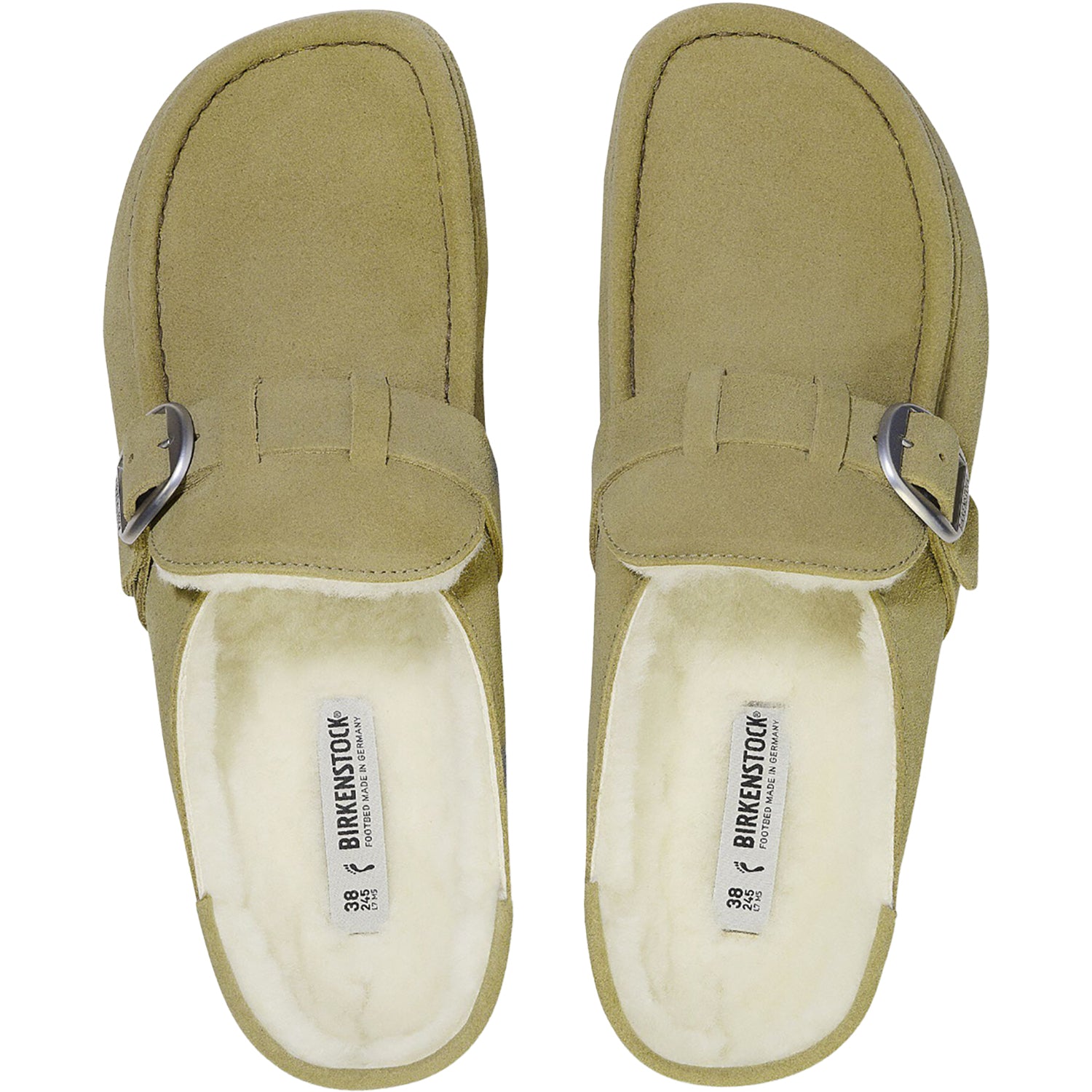 Womens Birkenstock Women's Birkenstock Buckley Shearling Taupe Suede Taupe Suede