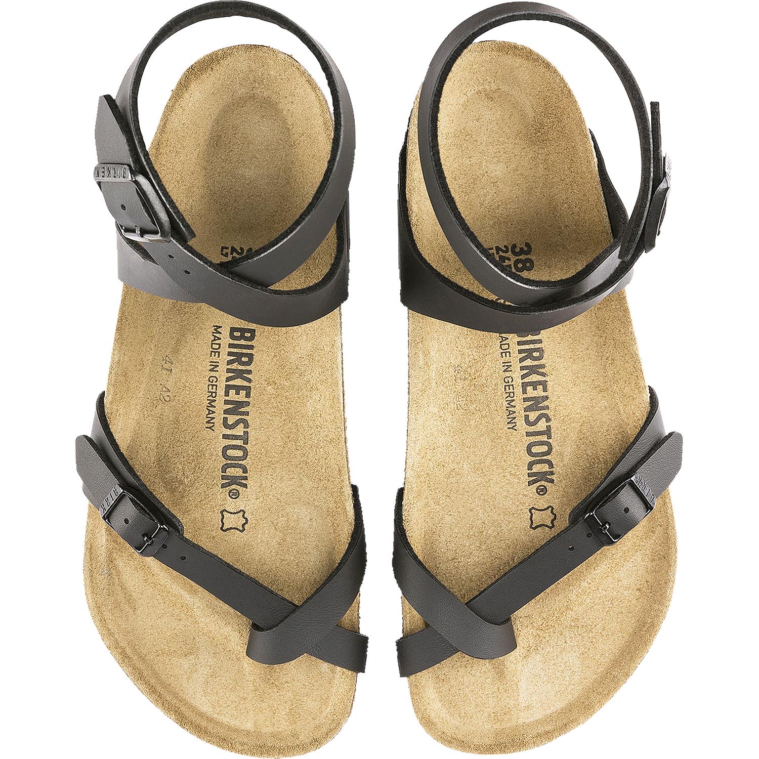 Womens Birkenstock Women's Birkenstock Yara Black Birko-Flor Black Birko-Flor