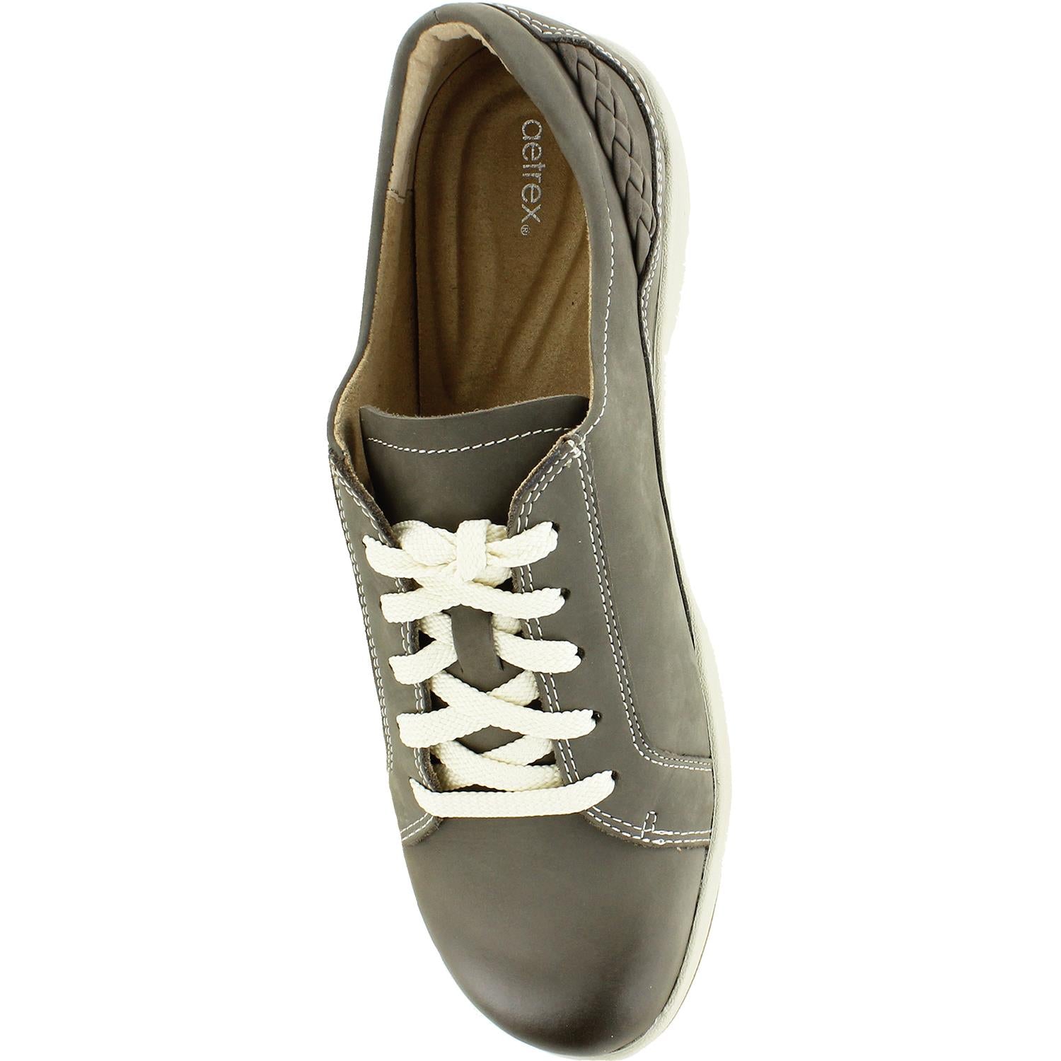 Womens Aetrex Women's Aetrex Dana Warm Grey Leather Warm Grey Leather