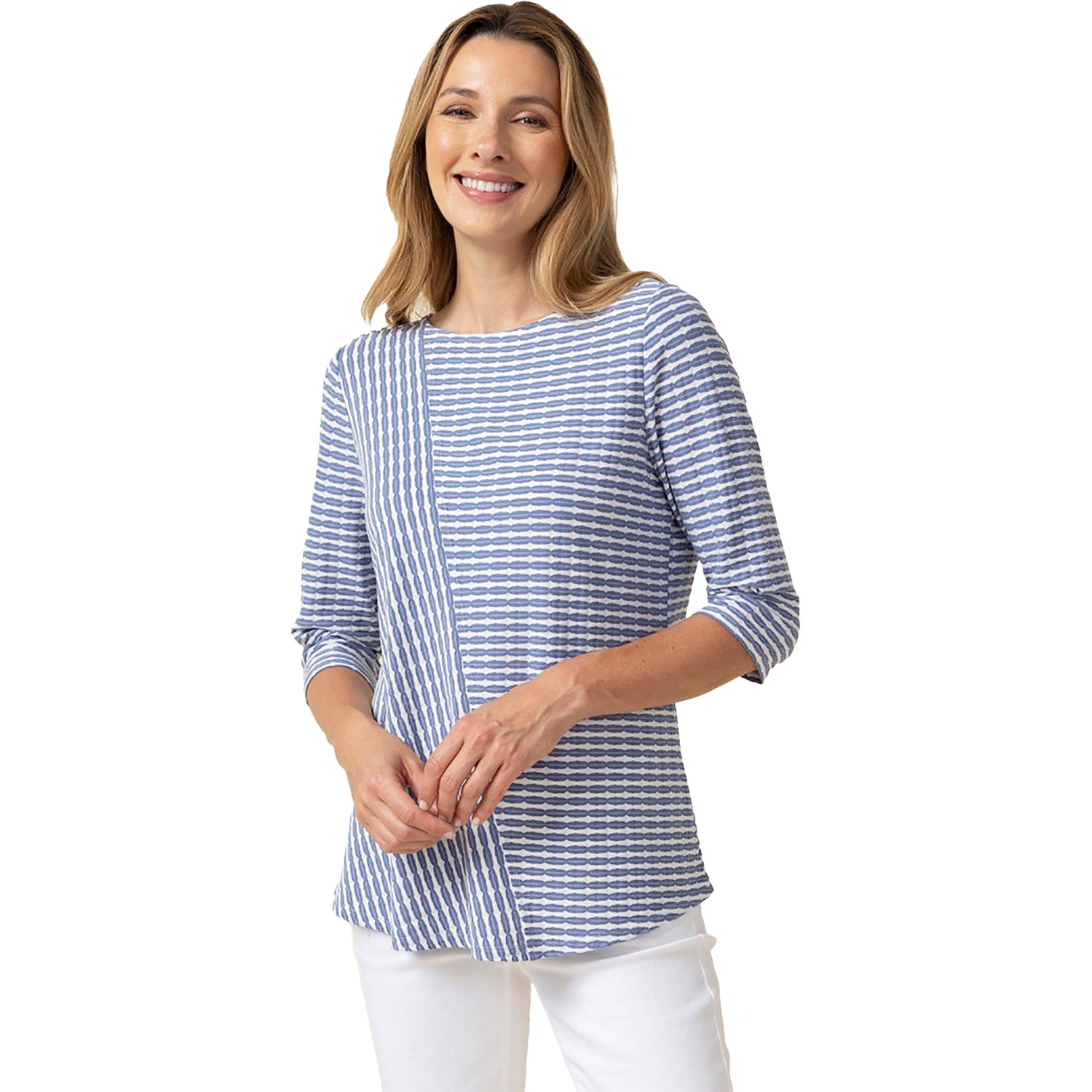 Womens Habitat Women's Habitat Uptown Stripe City Tee Rain Rain