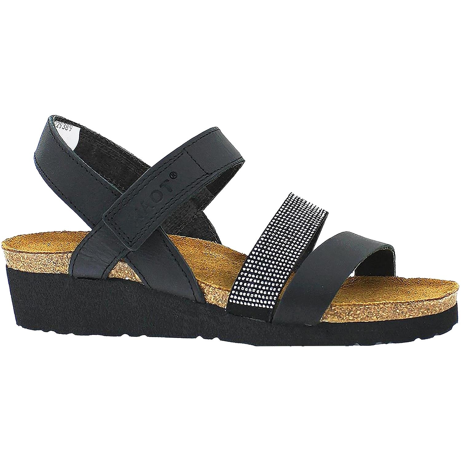 Womens Naot Women's Naot Krista Black Leather Black Leather