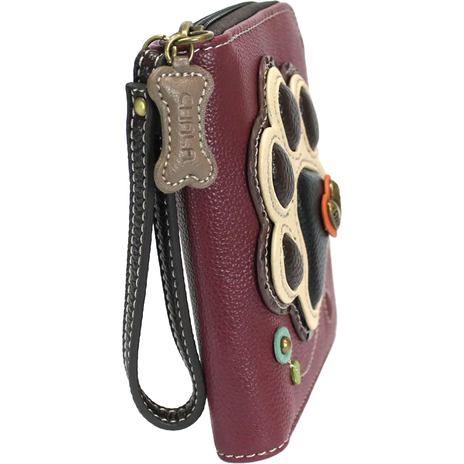 Unisex Chala Chala Zip-Around Wallet Paw Print Maroon Paw Print Maroon