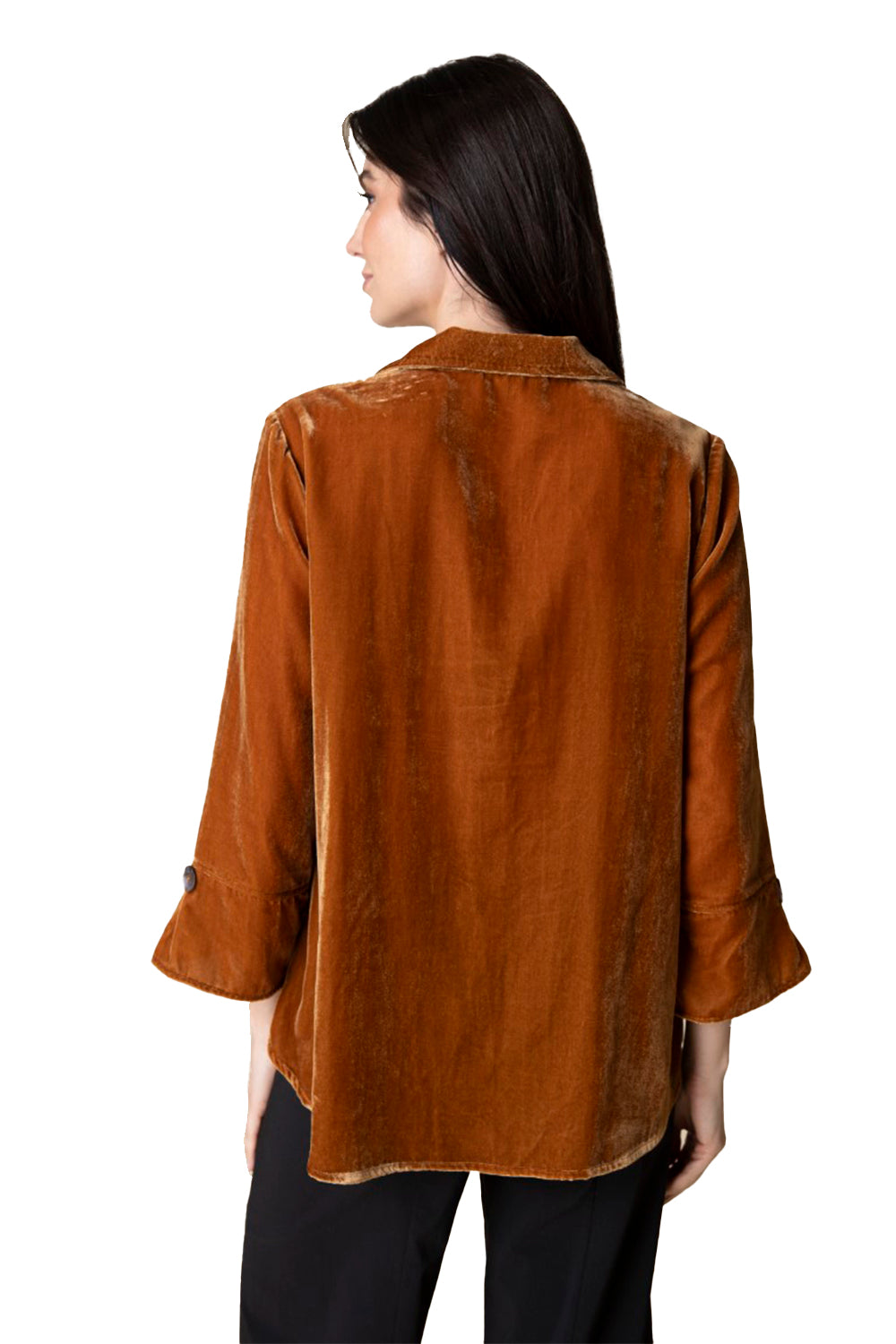 Womens Habitat Women's Habitat Velvet Hidden Placket Swing Shirt Ginger Ginger