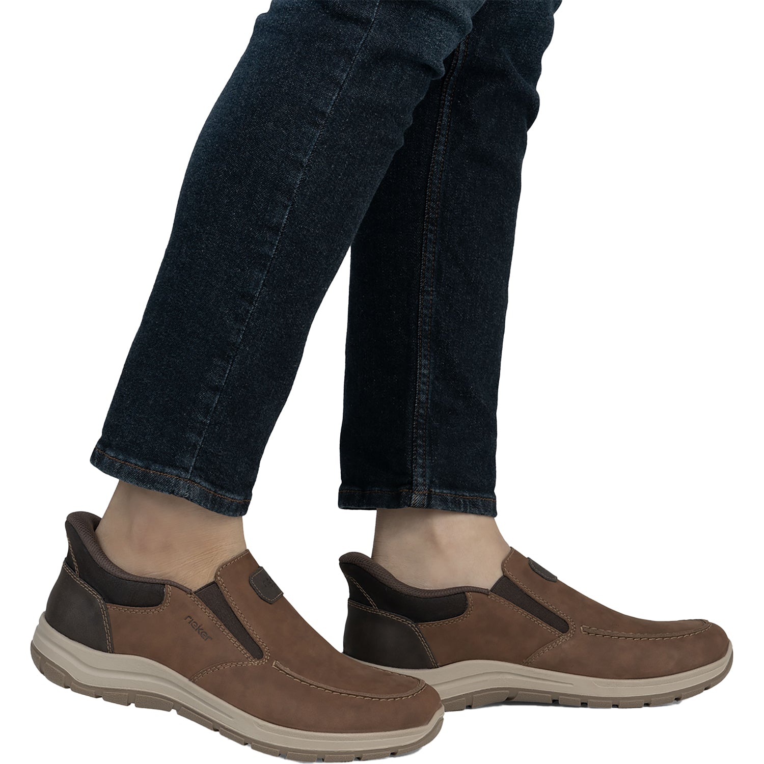 Mens Rieker Men's Rieker 03655-24 Hands-Free Slip-On Brown Leather Brown Leather