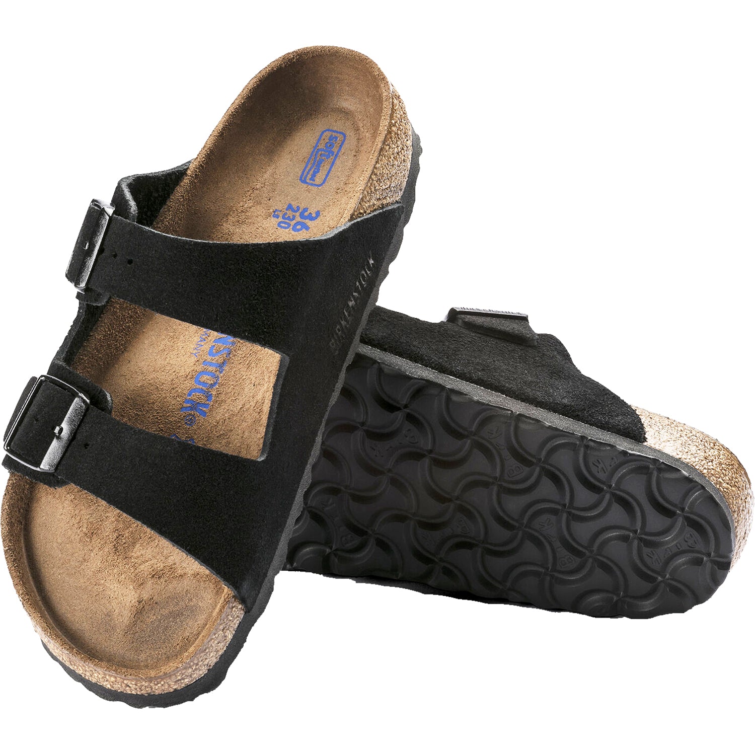Unisex Birkenstock Women's Birkenstock Arizona Soft Footbed Black Suede Black Suede