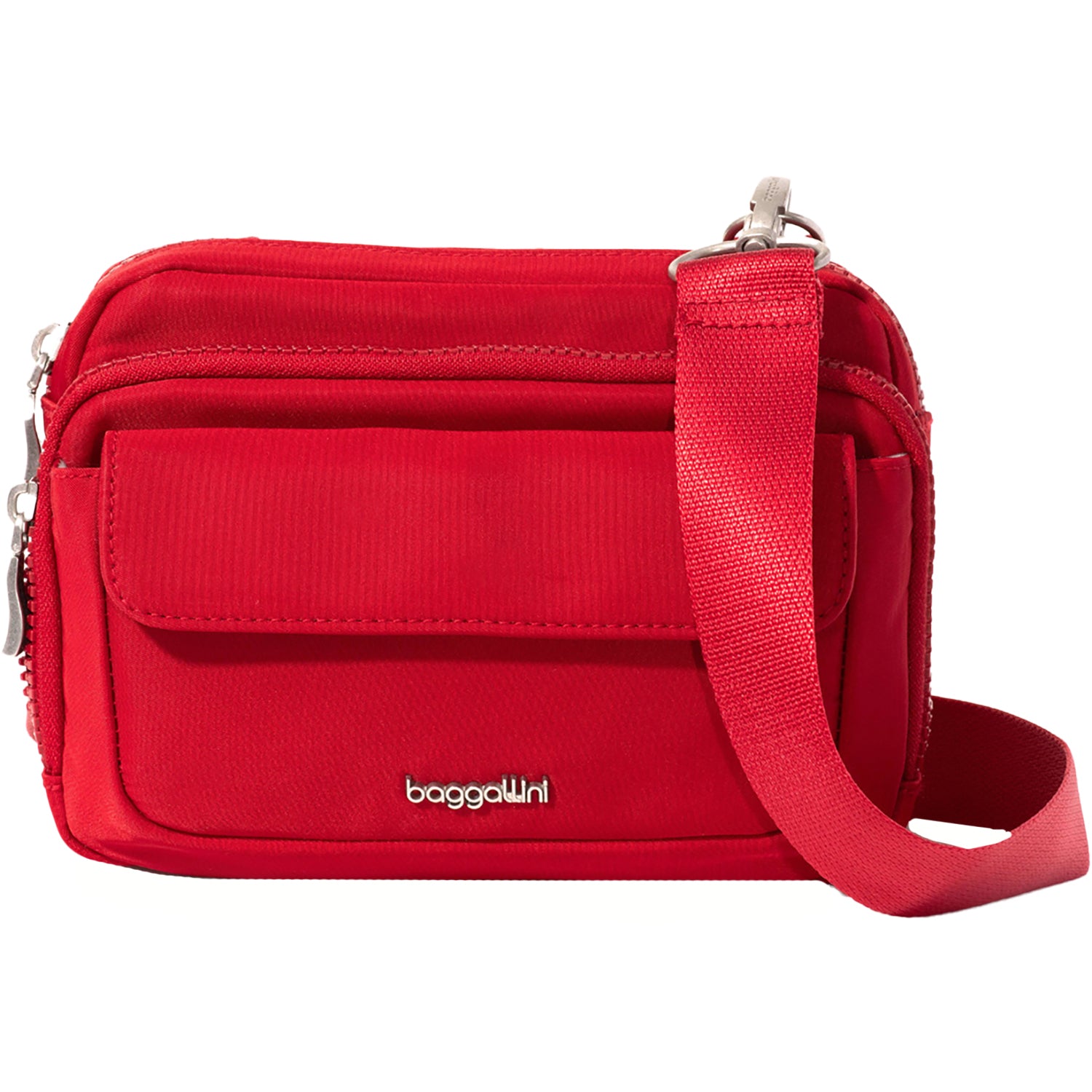 Womens Baggallini Baggallini Modern Double Zip Crossbody Crimson Crimson