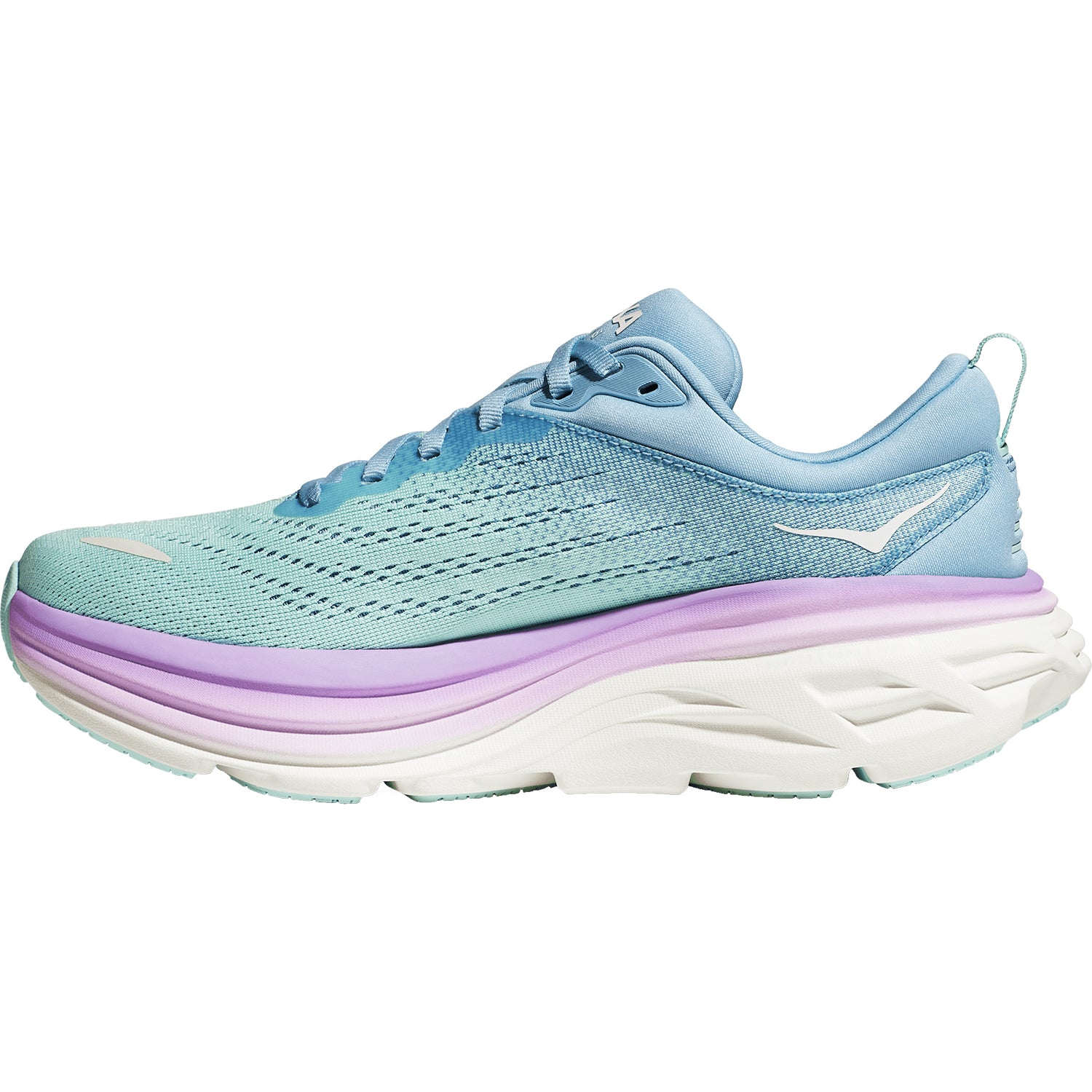 Womens Hoka one one Women's Hoka Bondi 8 Airy Blue/Sunlit Ocean Mesh Airy Blue/Sunlit Ocean Mesh