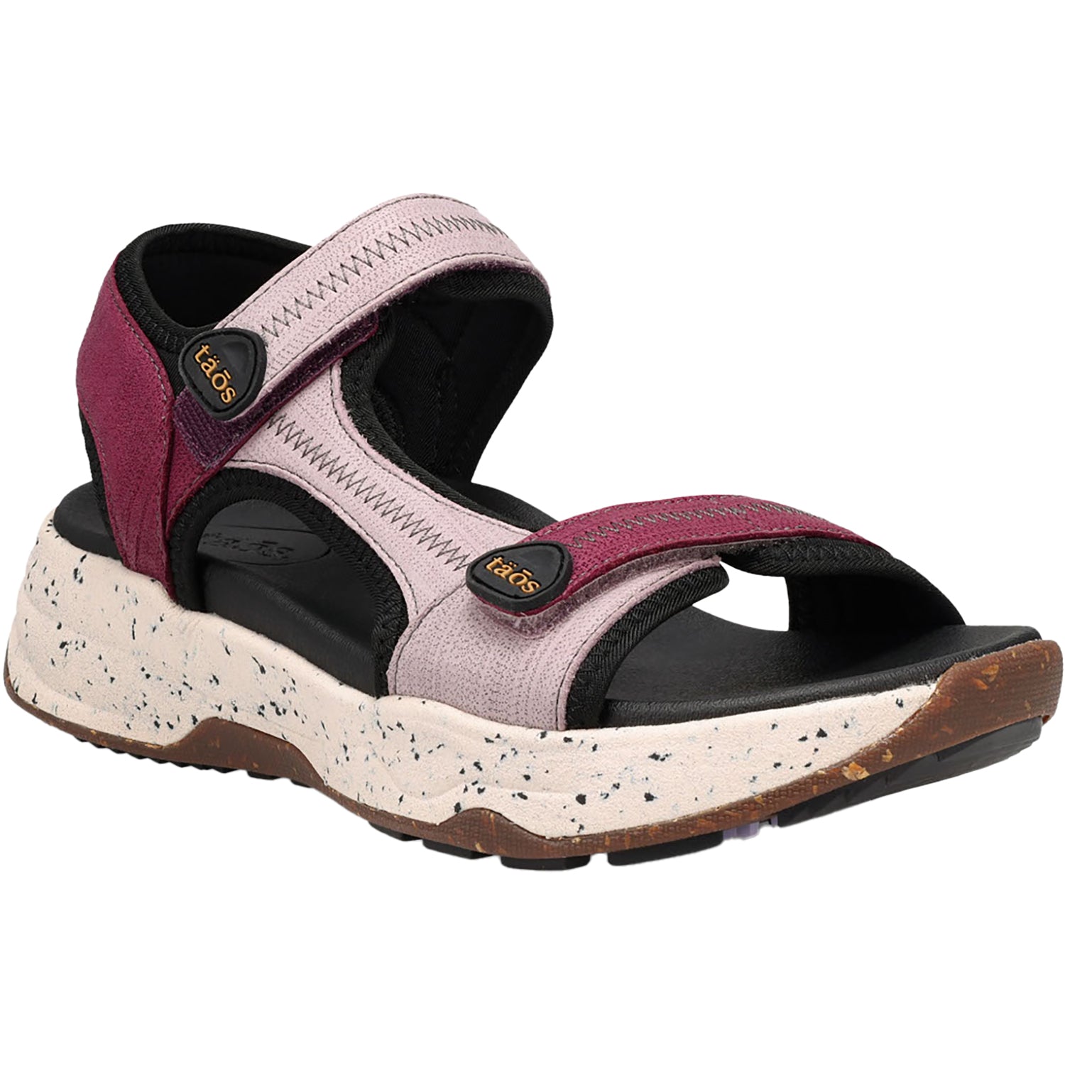 Womens Taos Women's Taos Super Slide Plum Embossed Leather/Nylon Plum Embossed Leather/Nylon