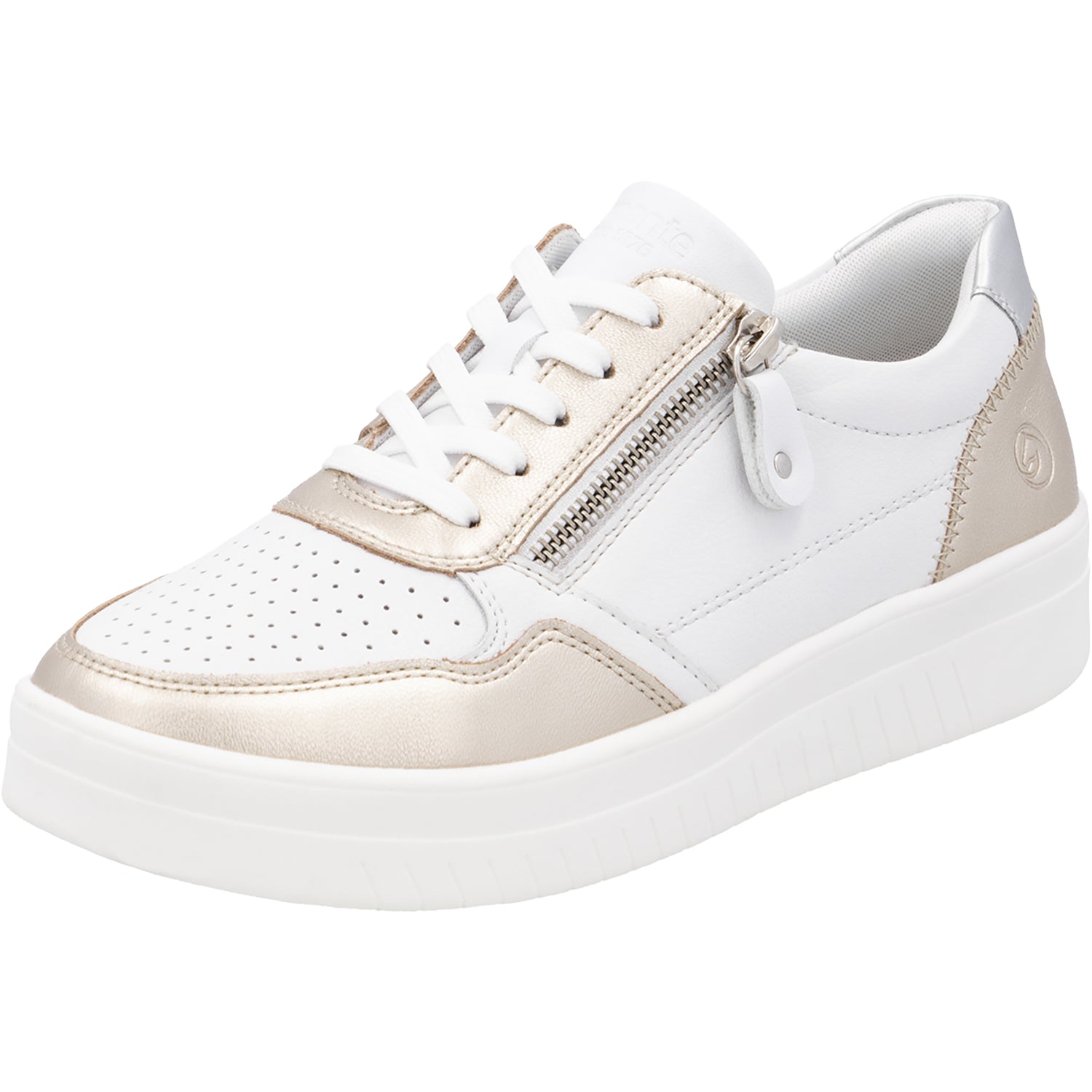 Womens Remonte Women's Remonte DOJ05-81 Kendra 01 Pale Gold/Weiss/Silver Leather Pale Gold/Weiss/Silver
