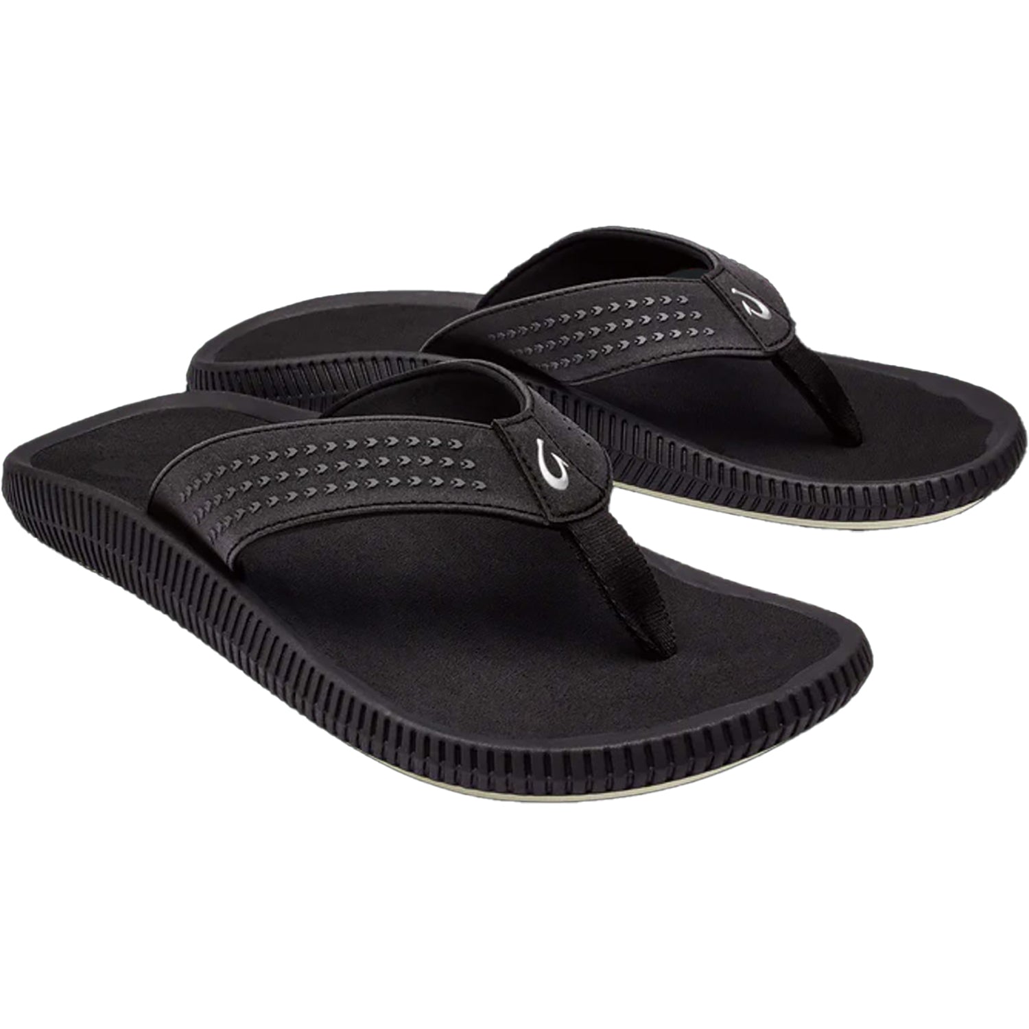 Mens Olukai Men's OluKai Ulele Black/Black Synthetic Black/Black Synthetic