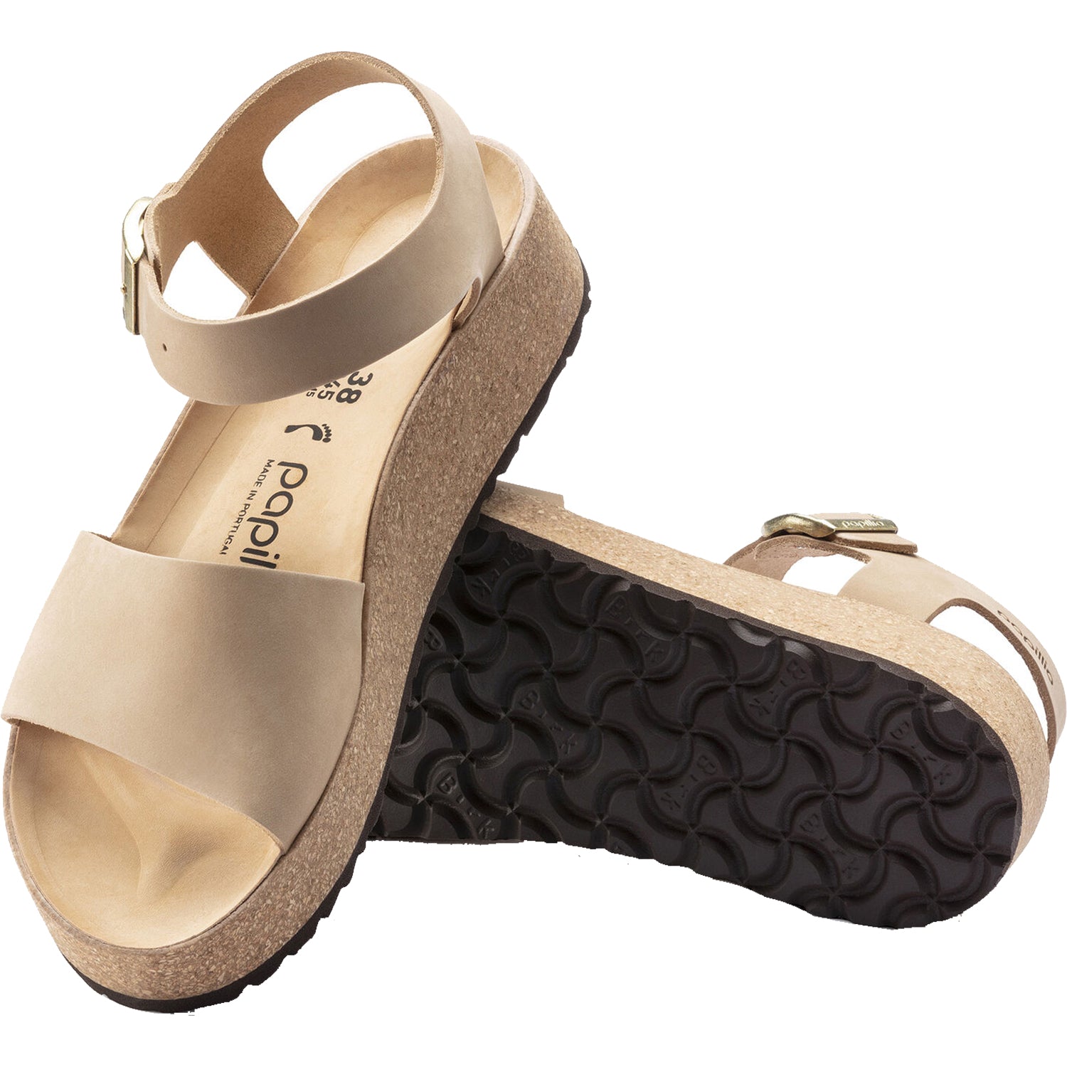 Womens Birkenstock Women's Birkenstock Papillio Glenda Sandcastle Nubuck Sandcastle Nubuck