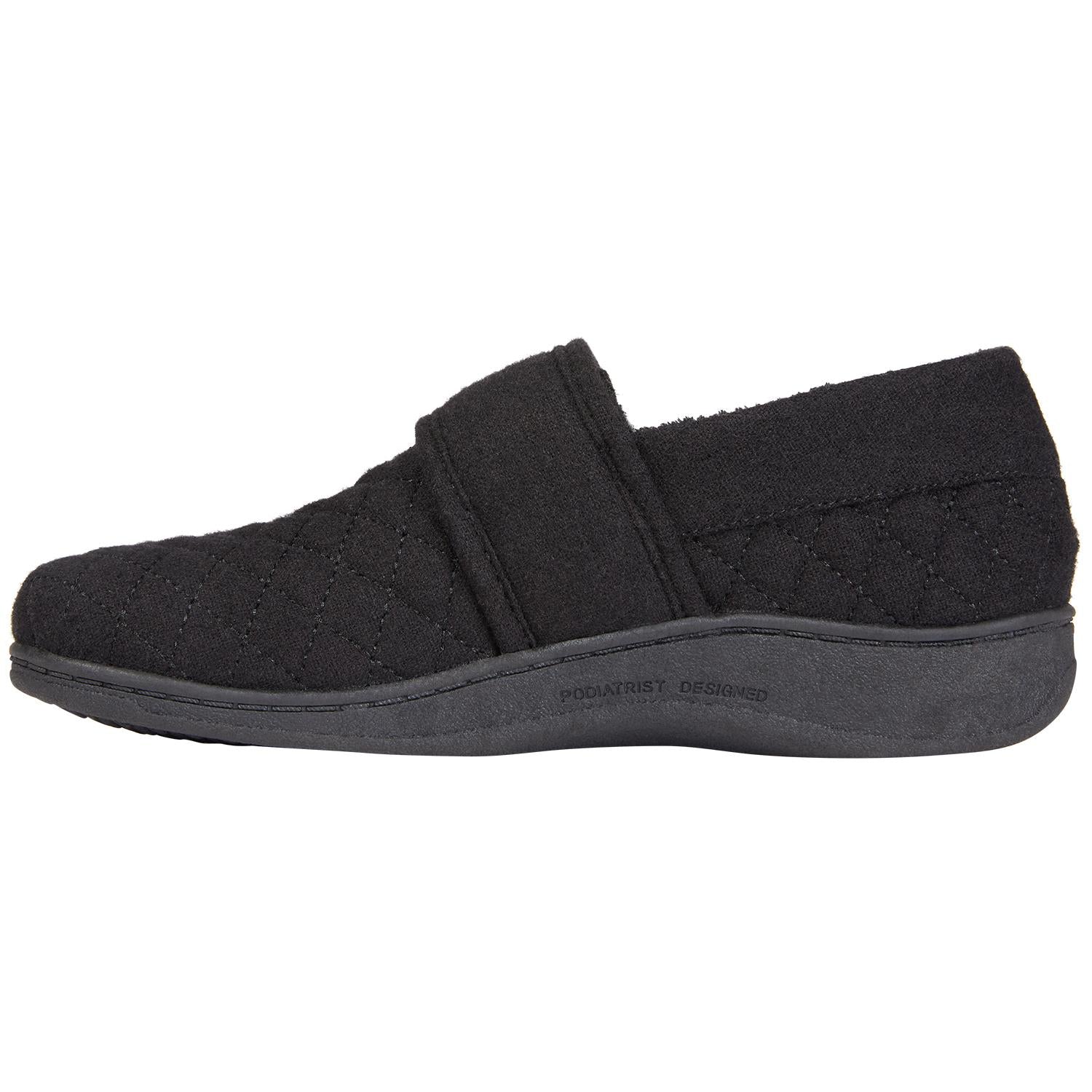 Womens Vionic Women's Vionic Jackie Slippers Black Flannel Black Flannel