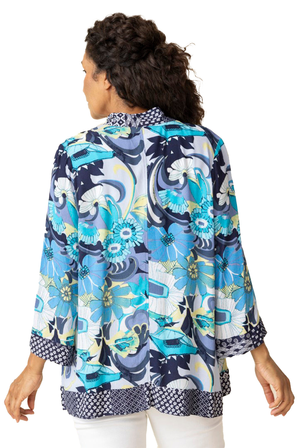 Womens Habitat Women's Habitat Viscose Rayon Beach Mix Kimono Cover Up Indigo Indigo