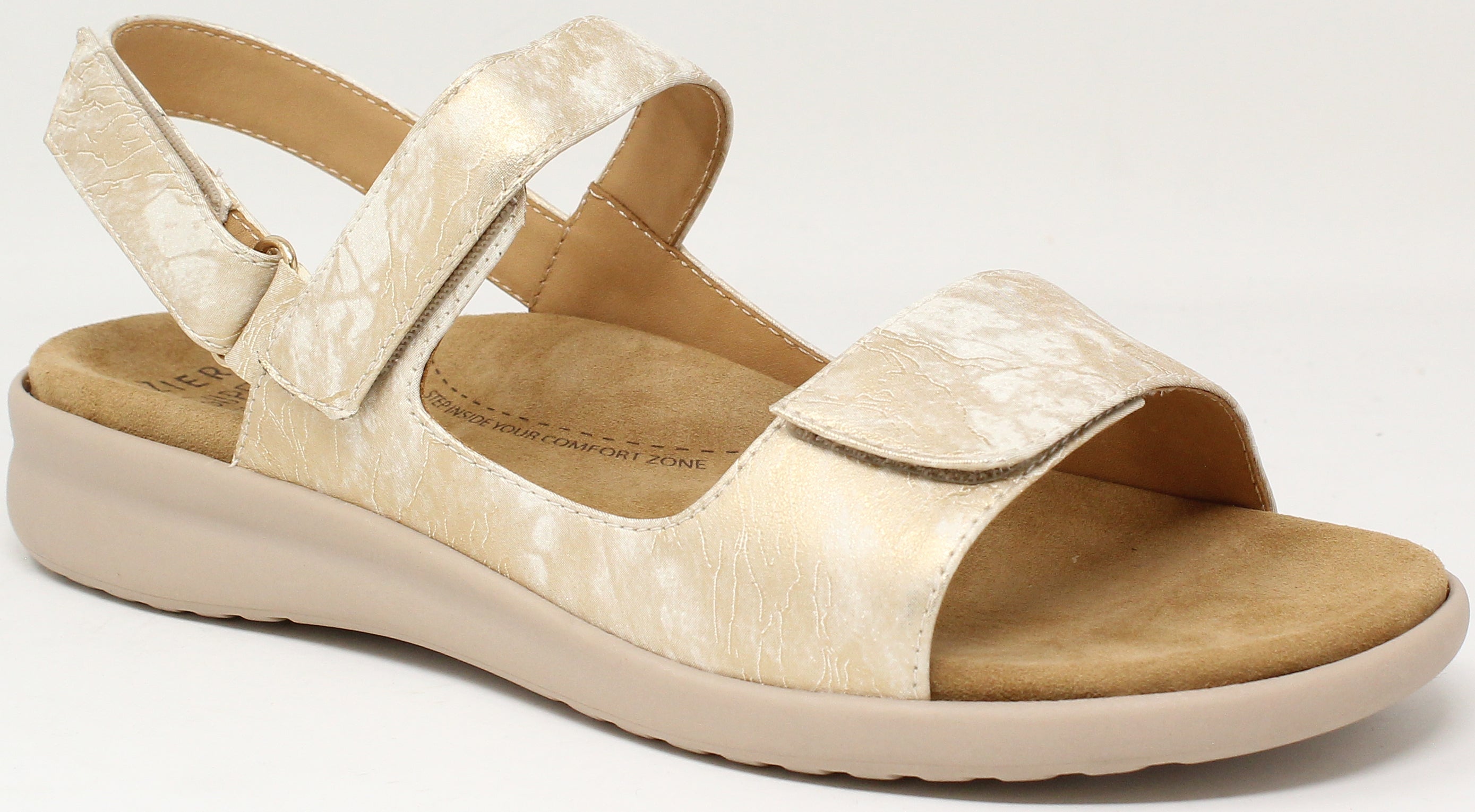 Womens Ziera Women's Ziera Benji Smudge Metal/Almond Leather Smudge Metal/Almond Leather