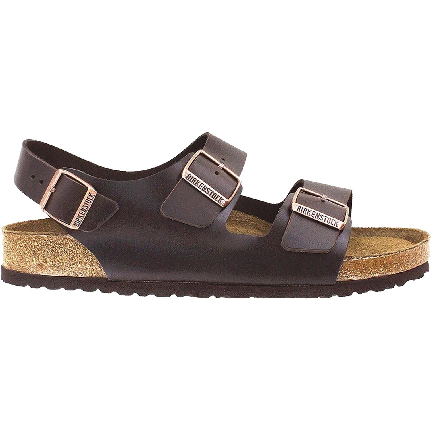 Unisex Birkenstock Unisex Birkenstock Milano Soft Footbed Brown Amalfi Leather Brown Amalfi Leather