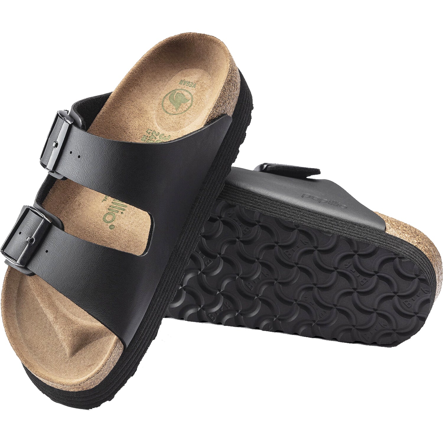 Womens Birkenstock Women's Birkenstock Papillio Arizona Platform Vegan Black Birko-Flor Black Birko-Flor